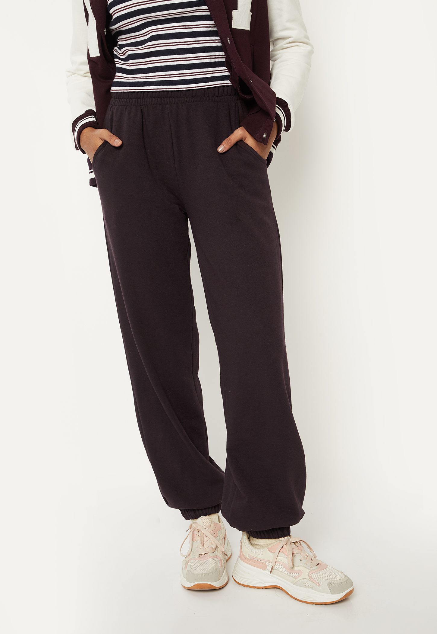 Women Solid Athleisure Joggers-picture-23