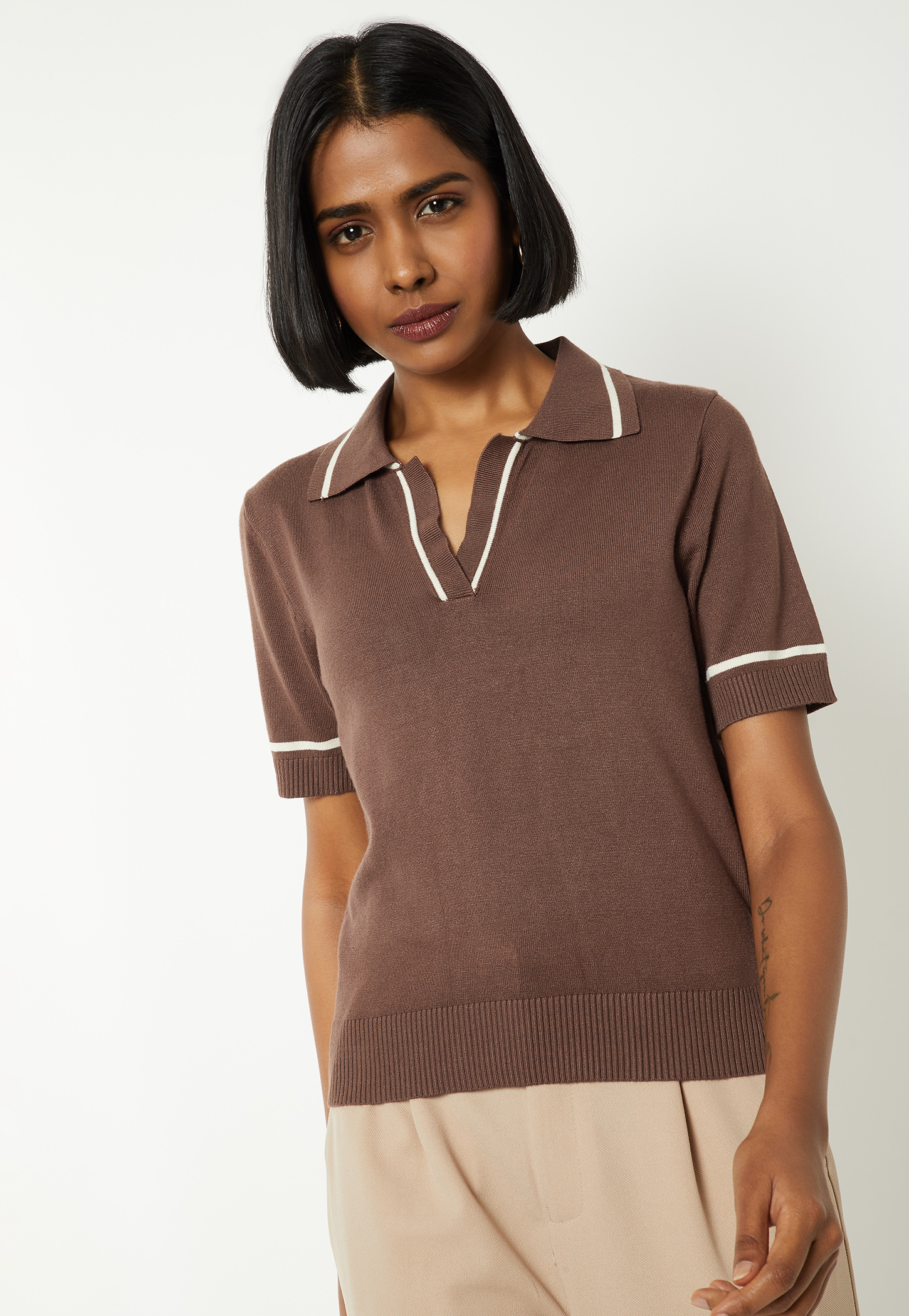 Women Knit Polo T-shirts-picture-21