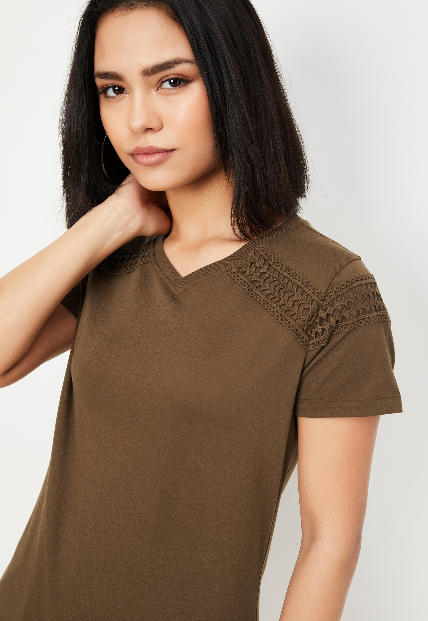 Women Lace Panel Top-picture-22