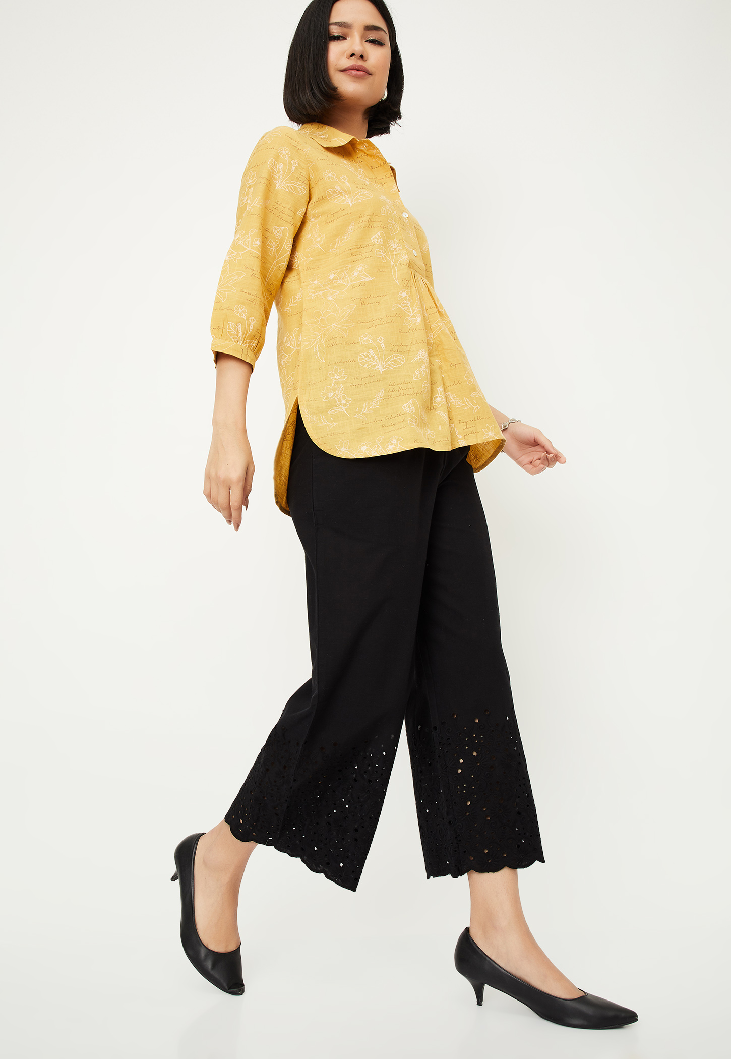 Women Schiffili Embroidered Palazzos-image-28