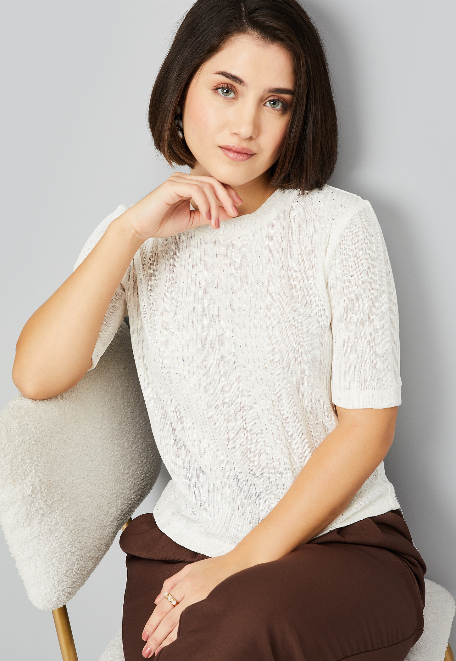 Women Knit Embellished Top-picture-25
