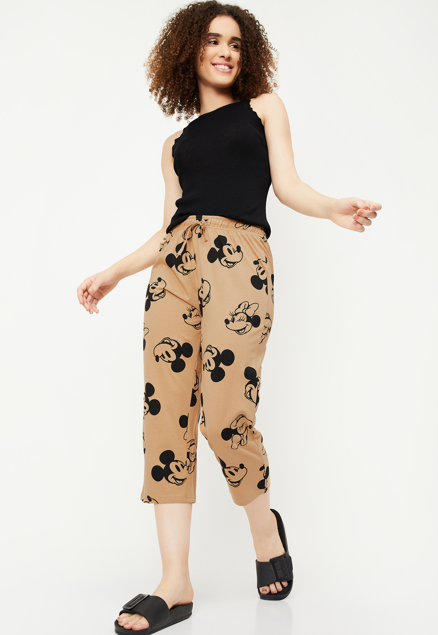 Women Mickey Printed Capris-image-44