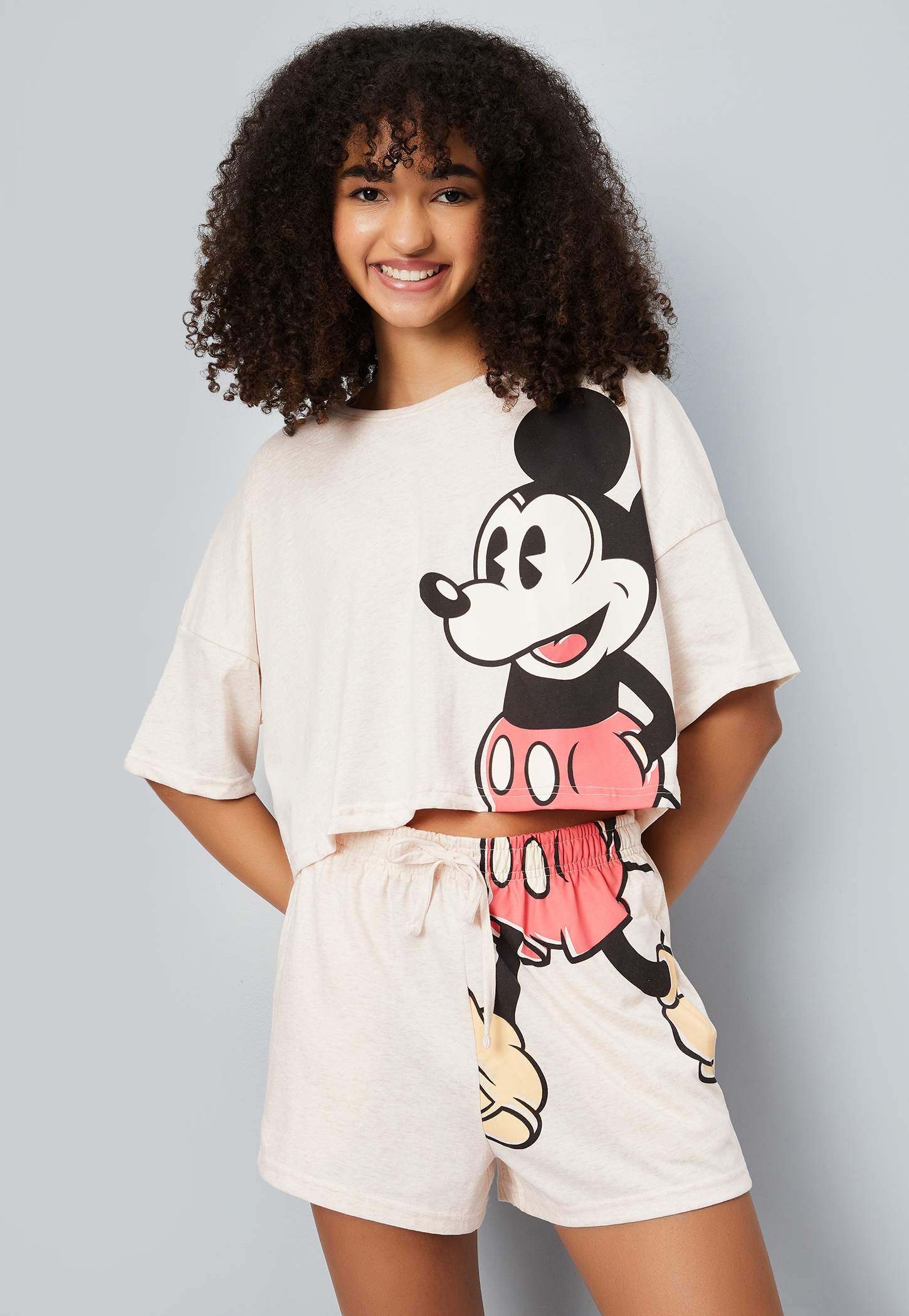 Women Mickey Print Shorts Set-picture-37