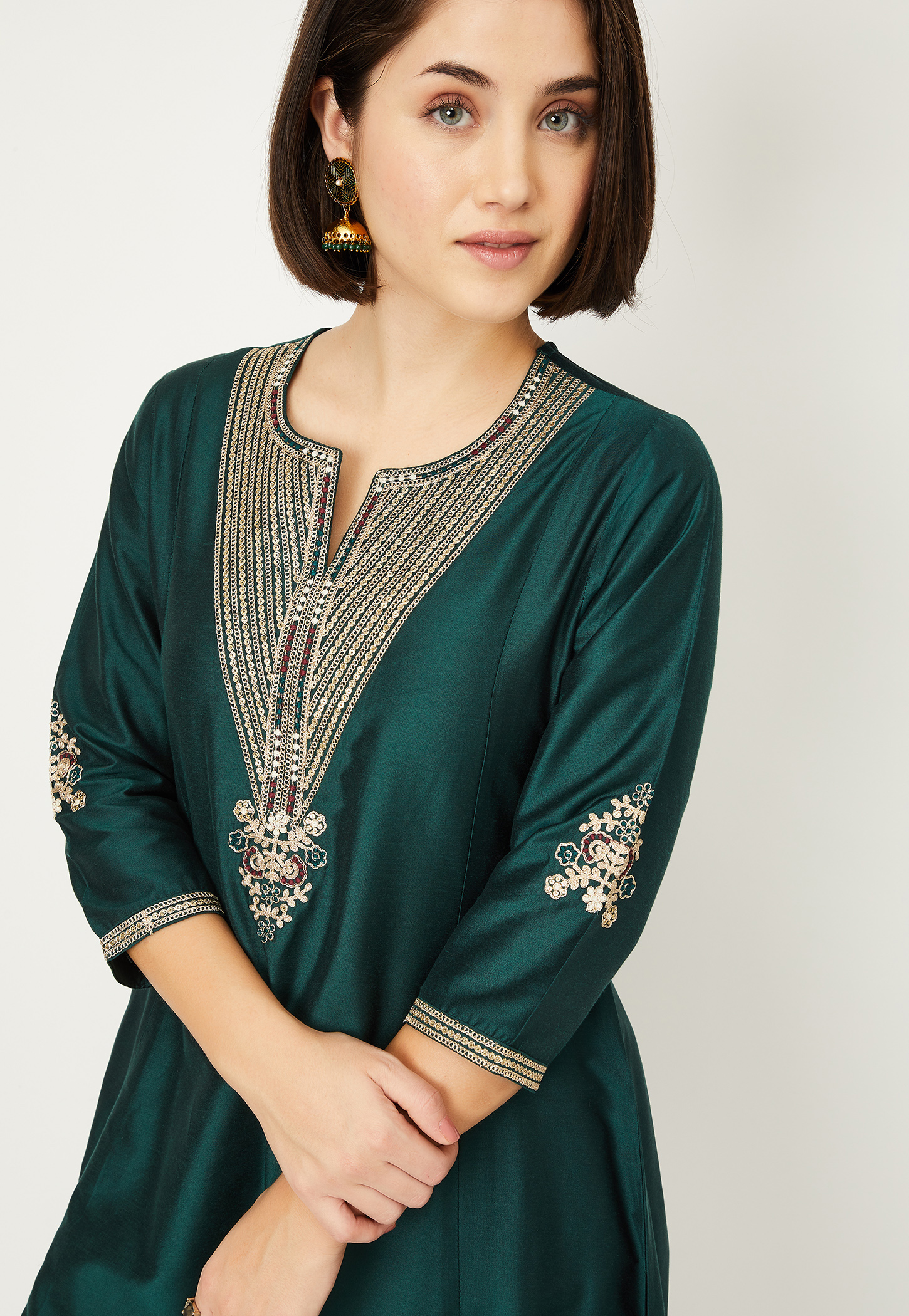 Women Embroidered A-line Kurta Set-picture-13