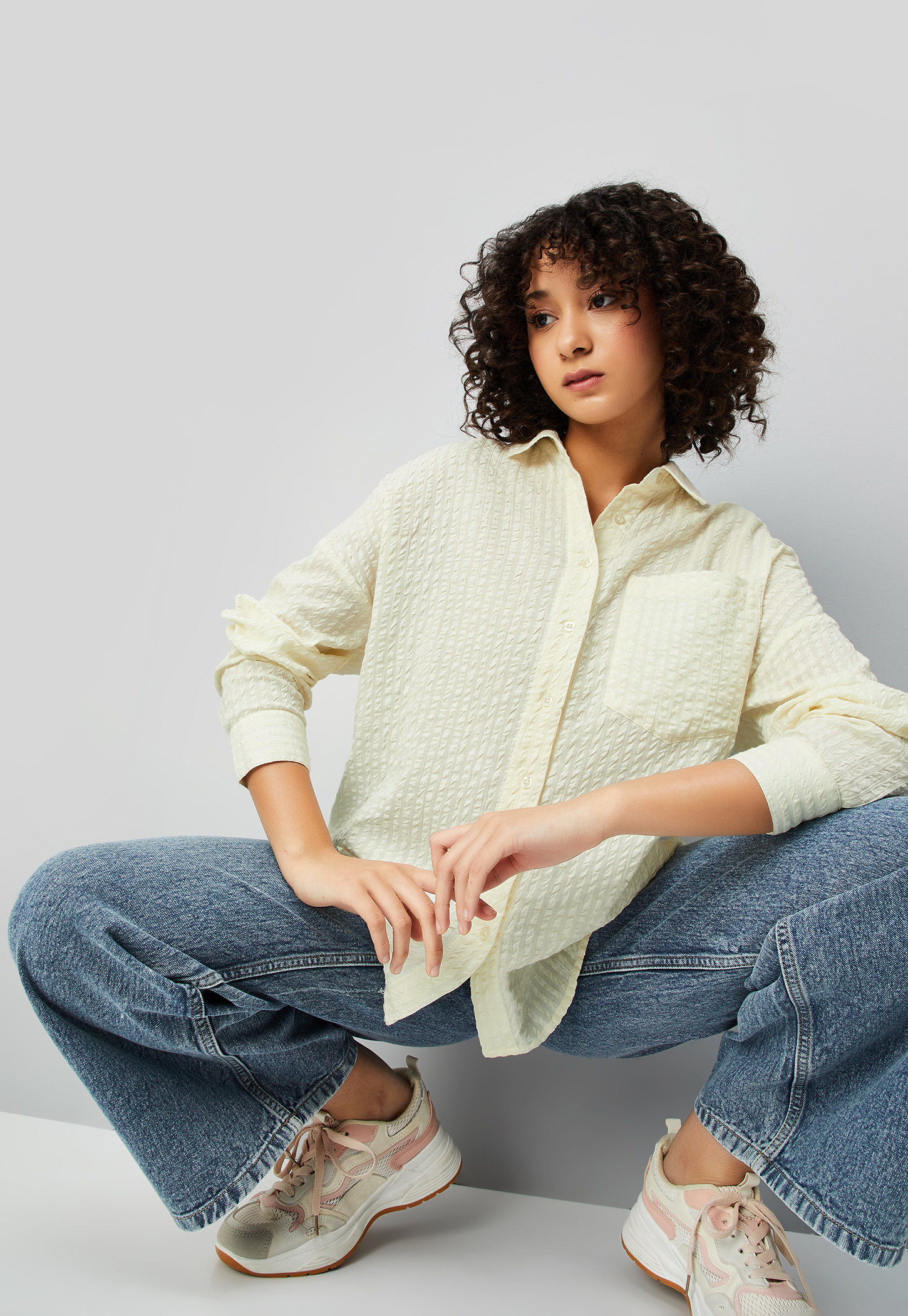 Women Seersucker Shirt-picture-36