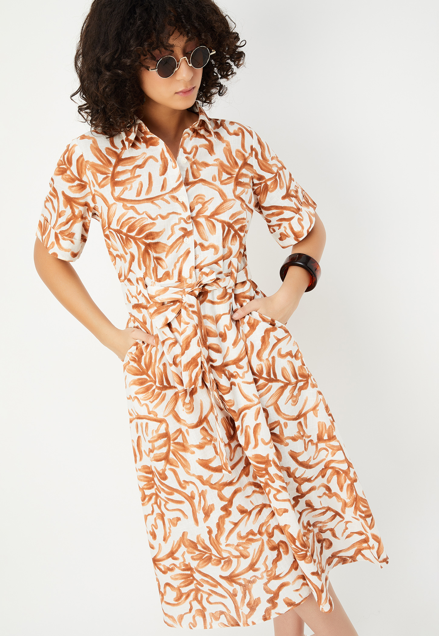 Kalki x Max Women Printed Belted Dress-picture-26