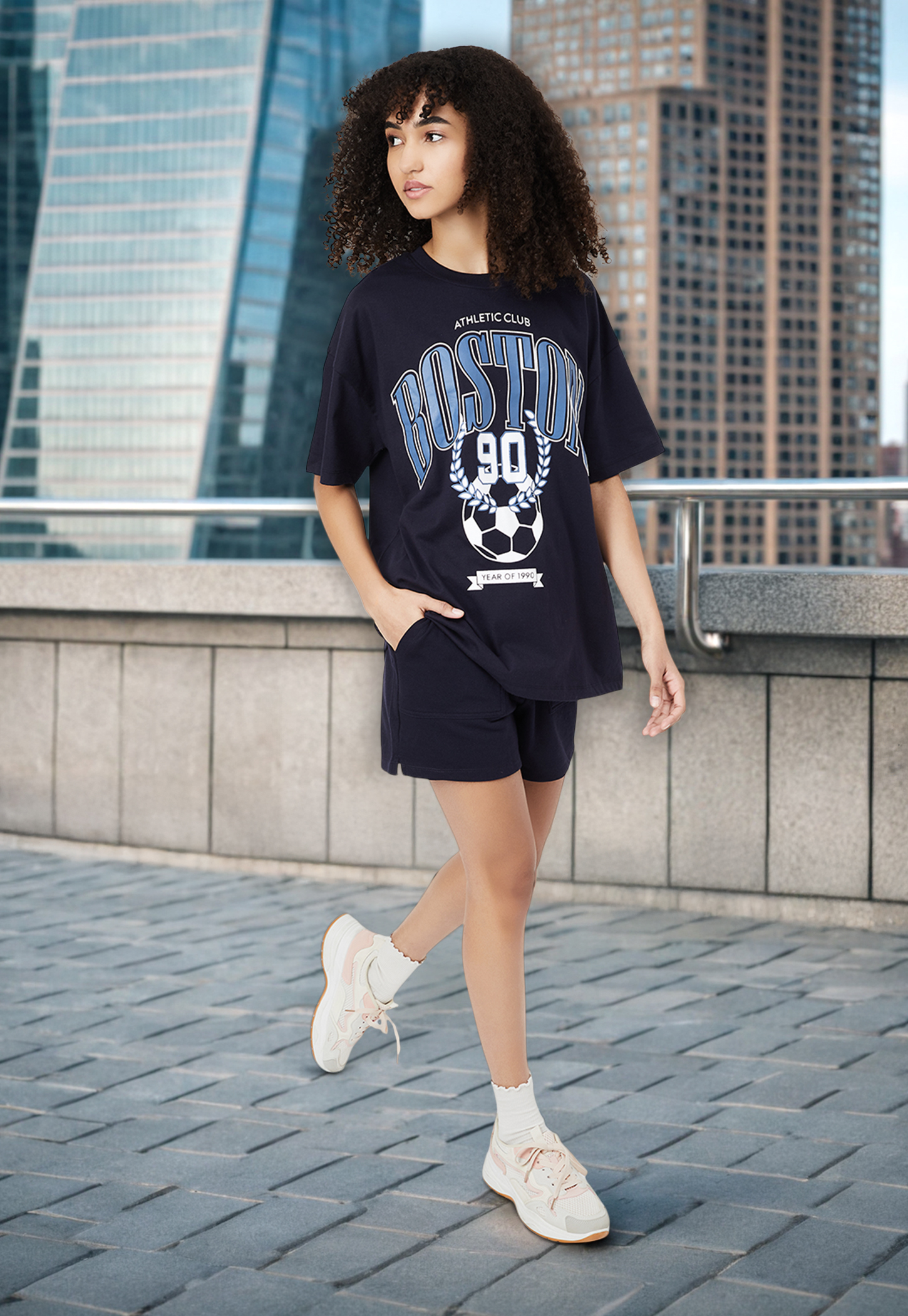 Women Printed Oversized Athleisure T-shirt-picture-49