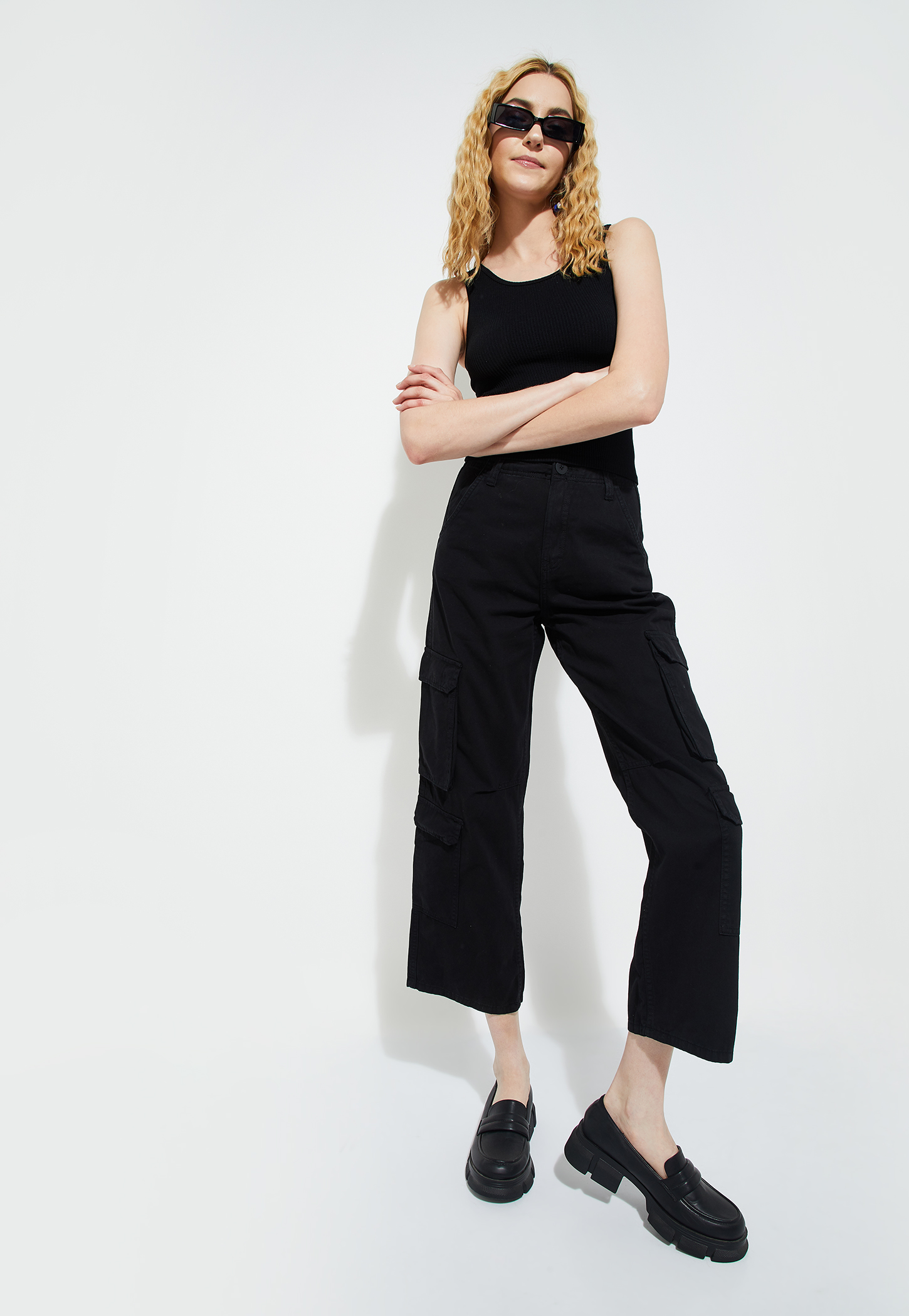 URB_N Women Solid Cargo Trousers-picture-28