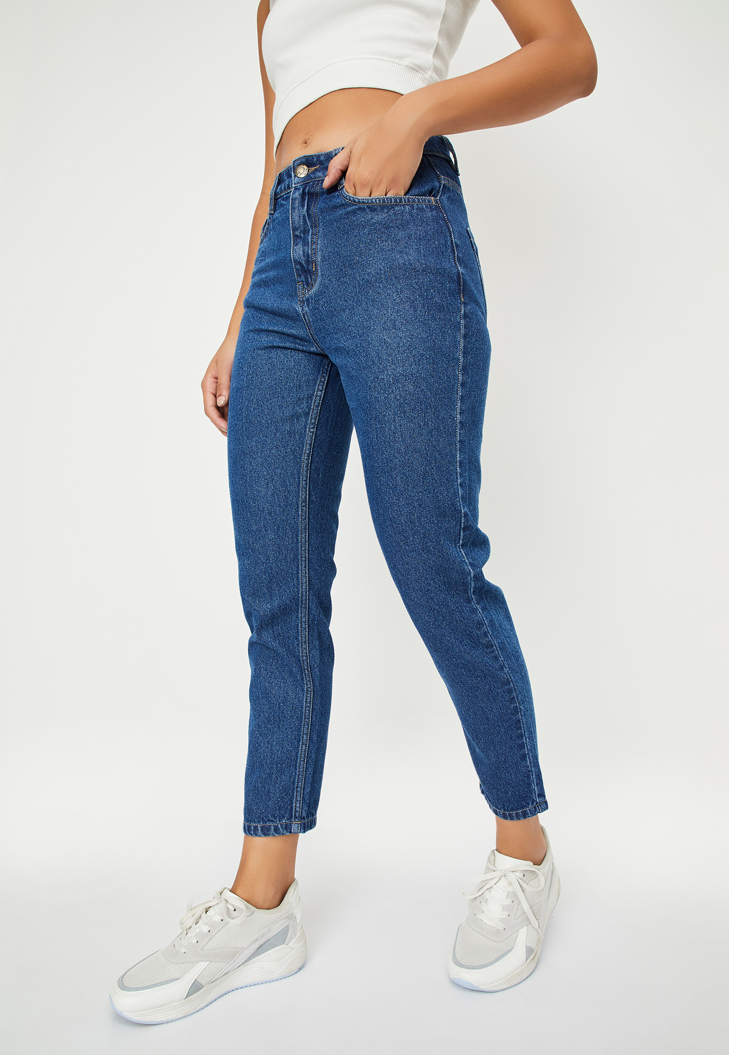 Women Washed High Rise Mom Fit Jeans-picture-46