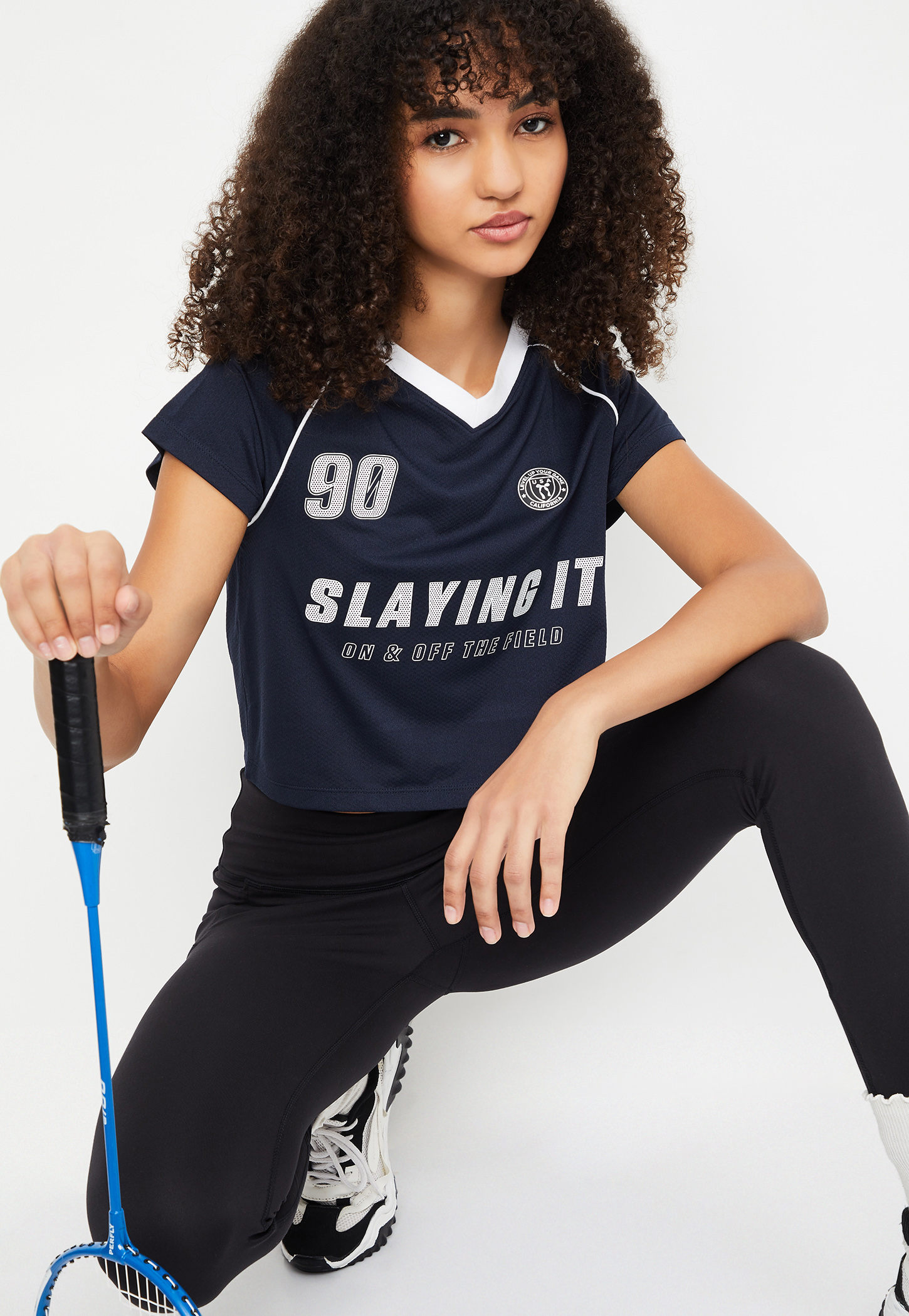 Women Printed Slim Fit Athleisure T-shirt-image-6