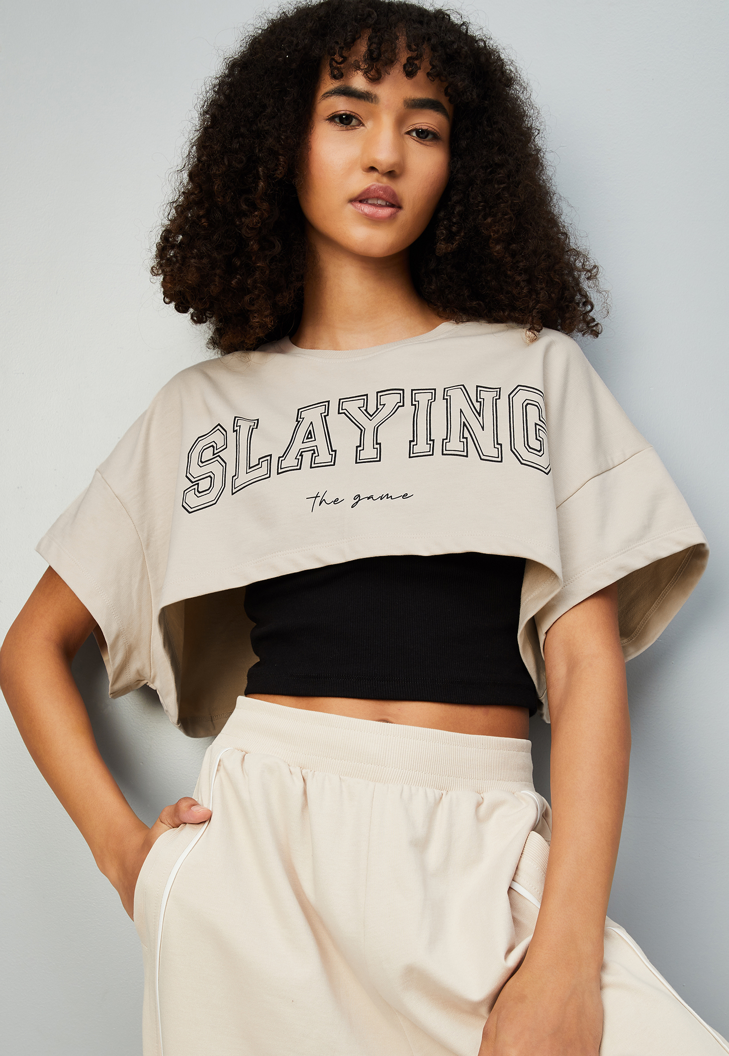 Women Striped Sports Crop Top with Camisole-picture-52