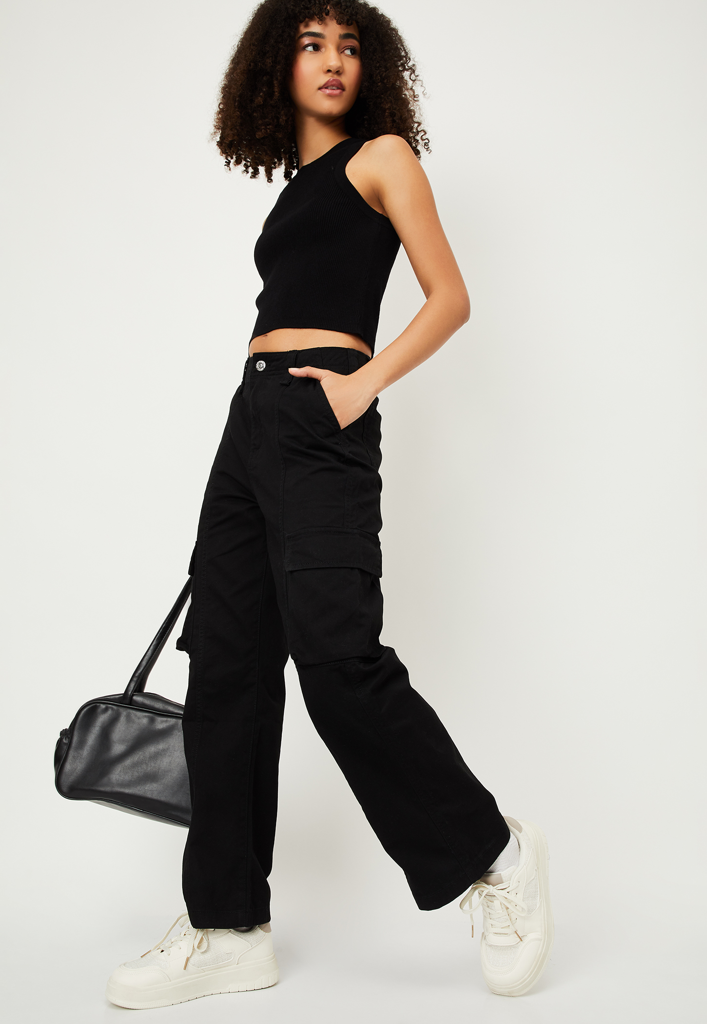 Women Solid Cargo Jeans-picture-31