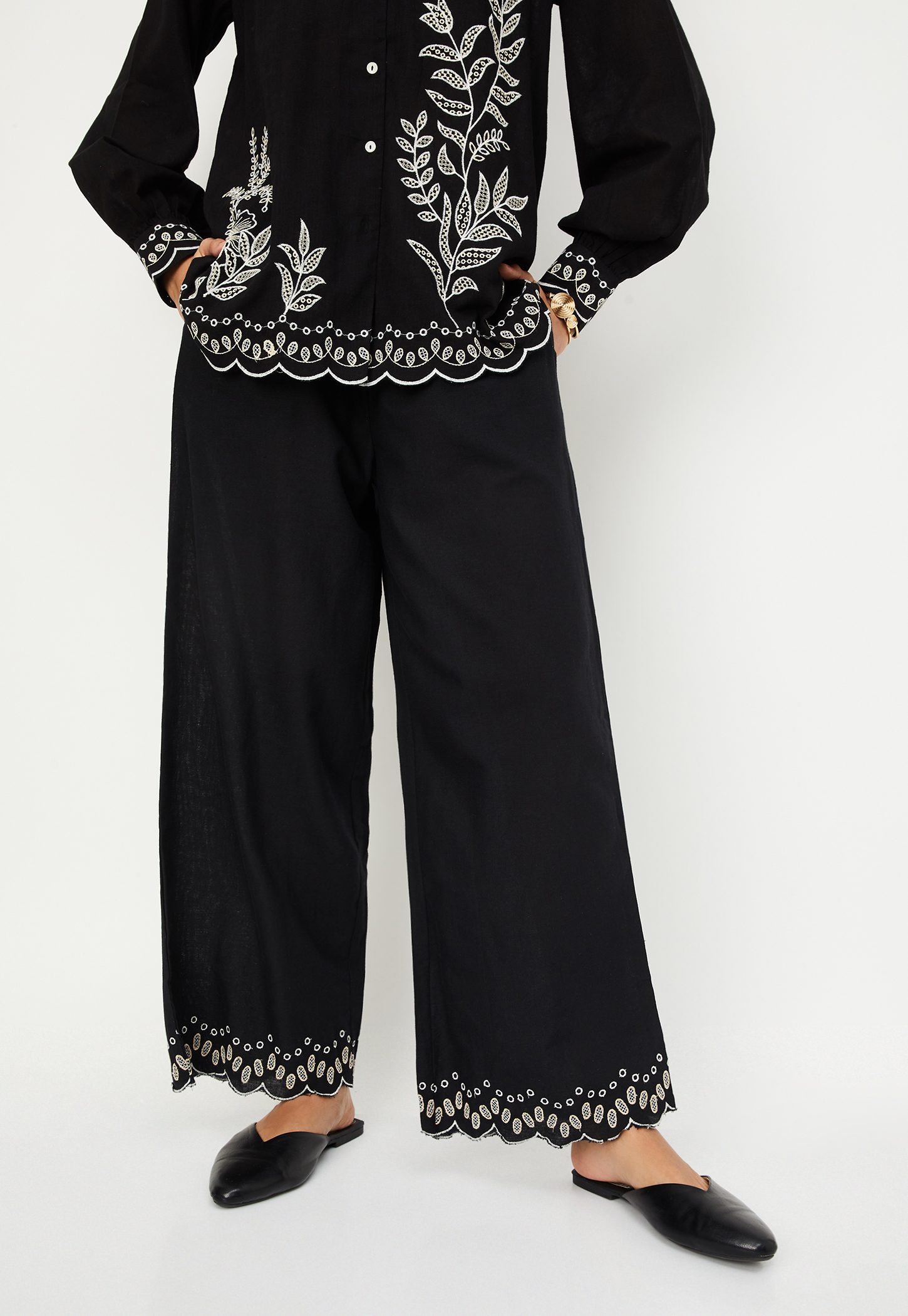 Women Embroidered Palazzos-image-15