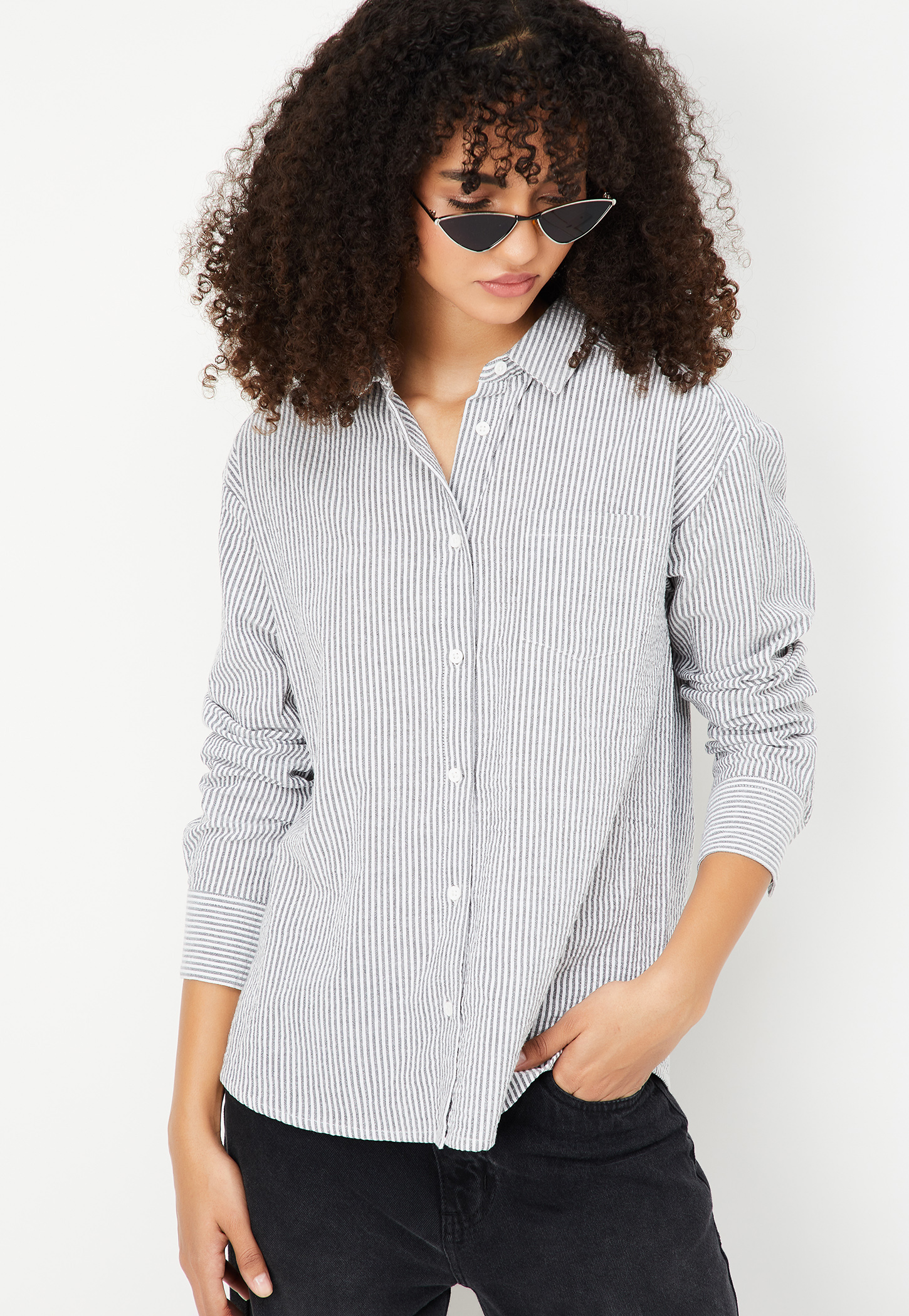 Women Regular Fit Striped Shirt-picture-18