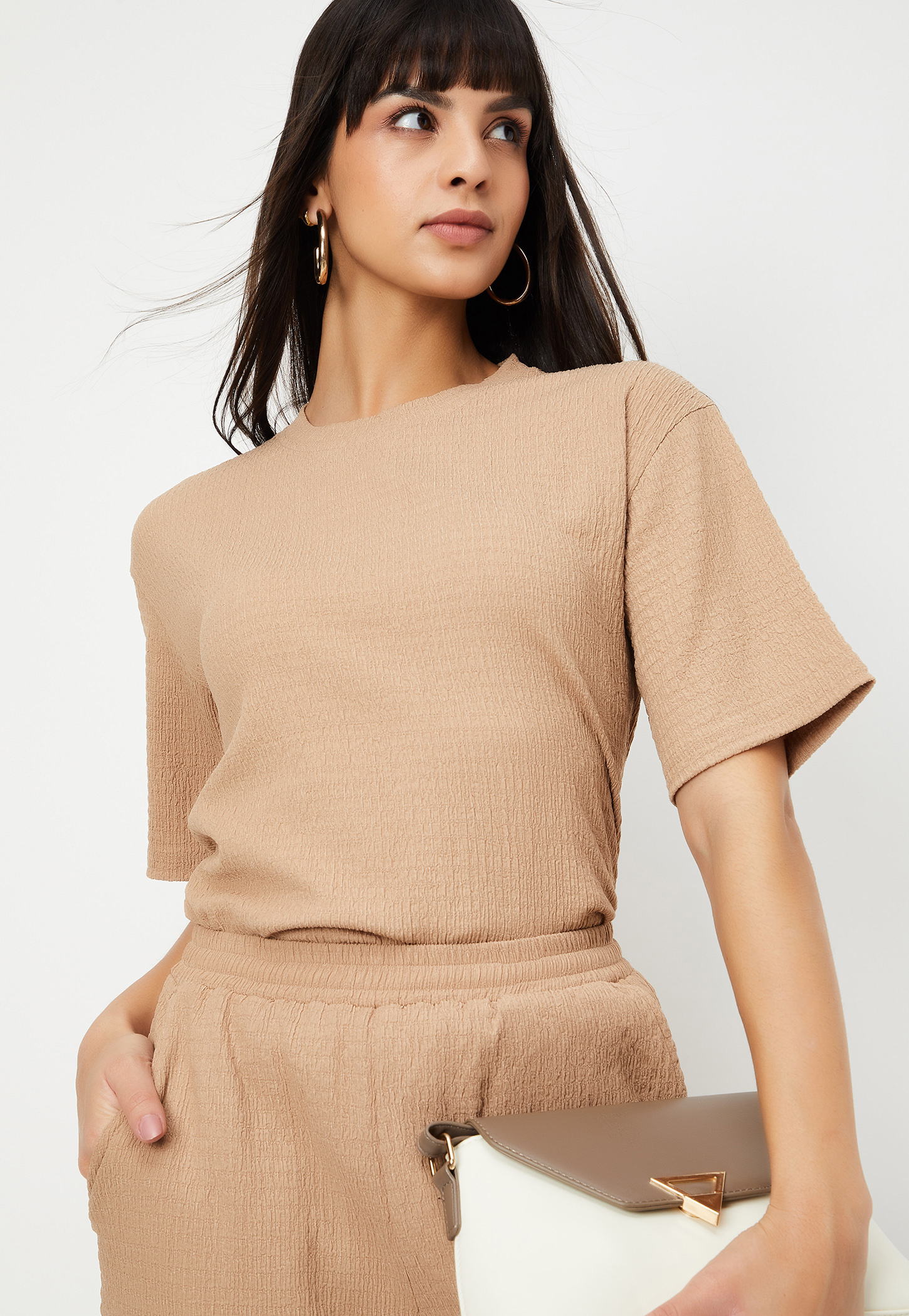 Women Textured Regular Fit T-shirt-picture-13
