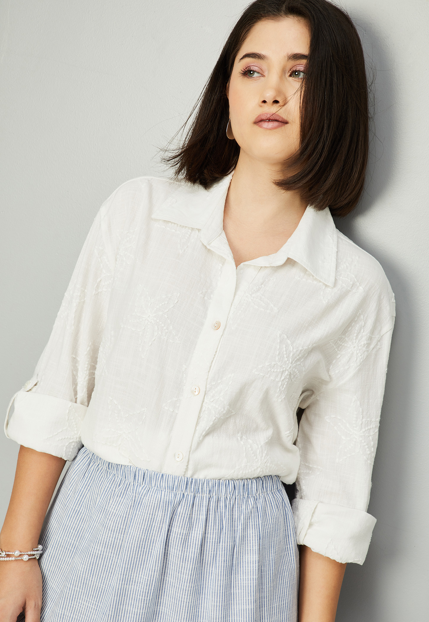Women Embroidered Oversized Shirt-picture-20
