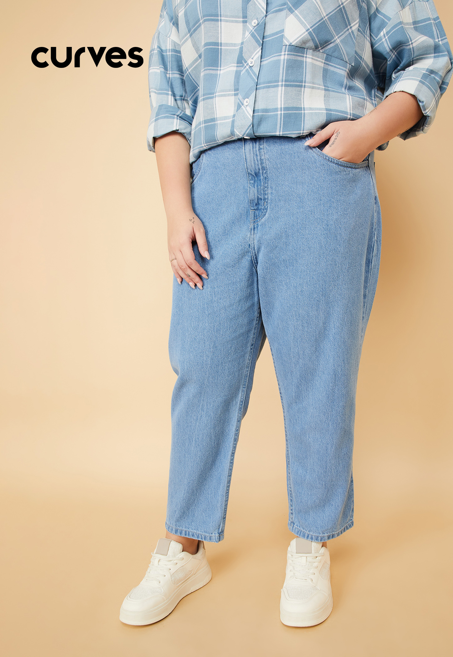 Women Washed High Rise Mom Fit Jeans-picture-19