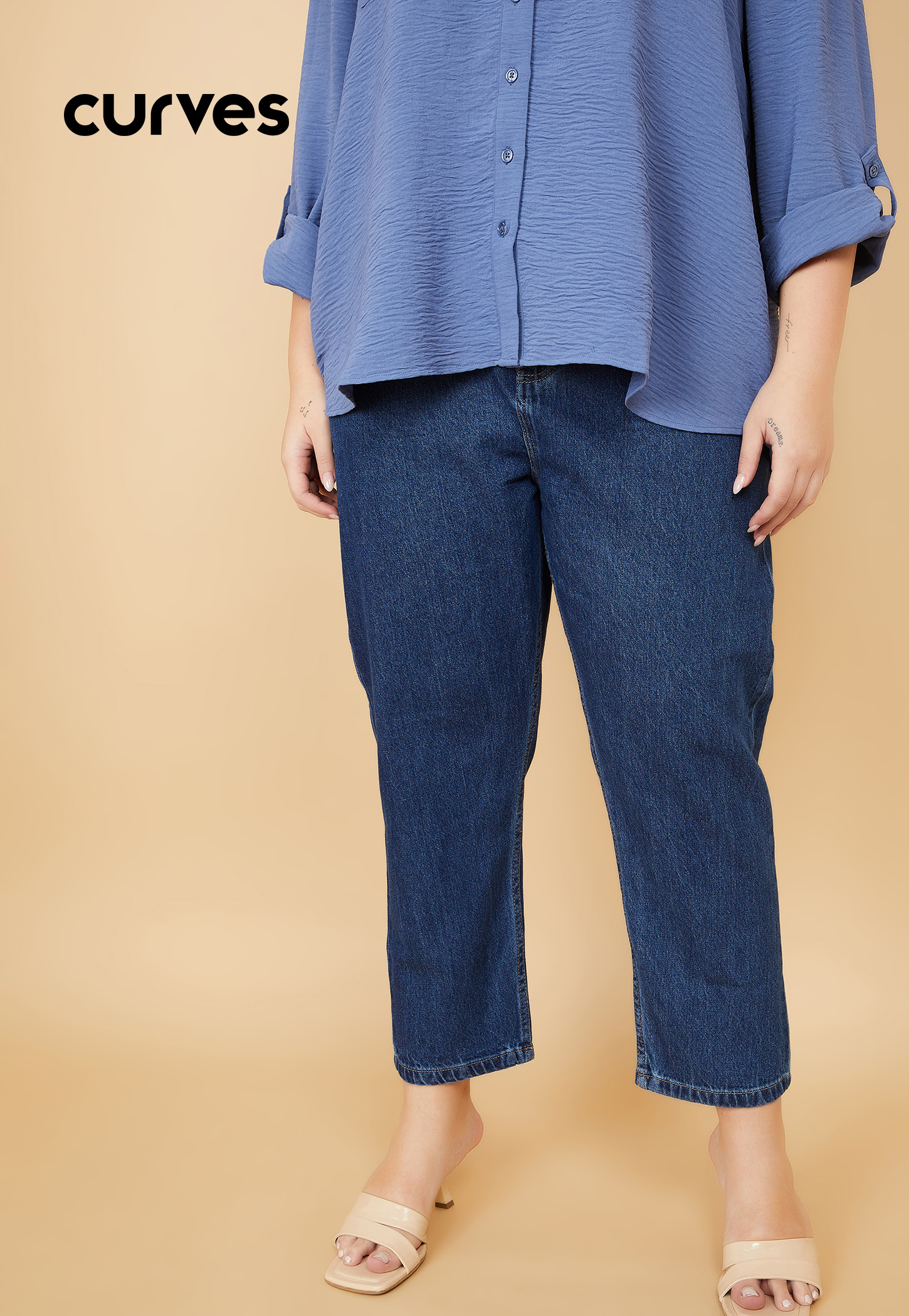 Women Washed High Rise Mom Fit Jeans-picture-18
