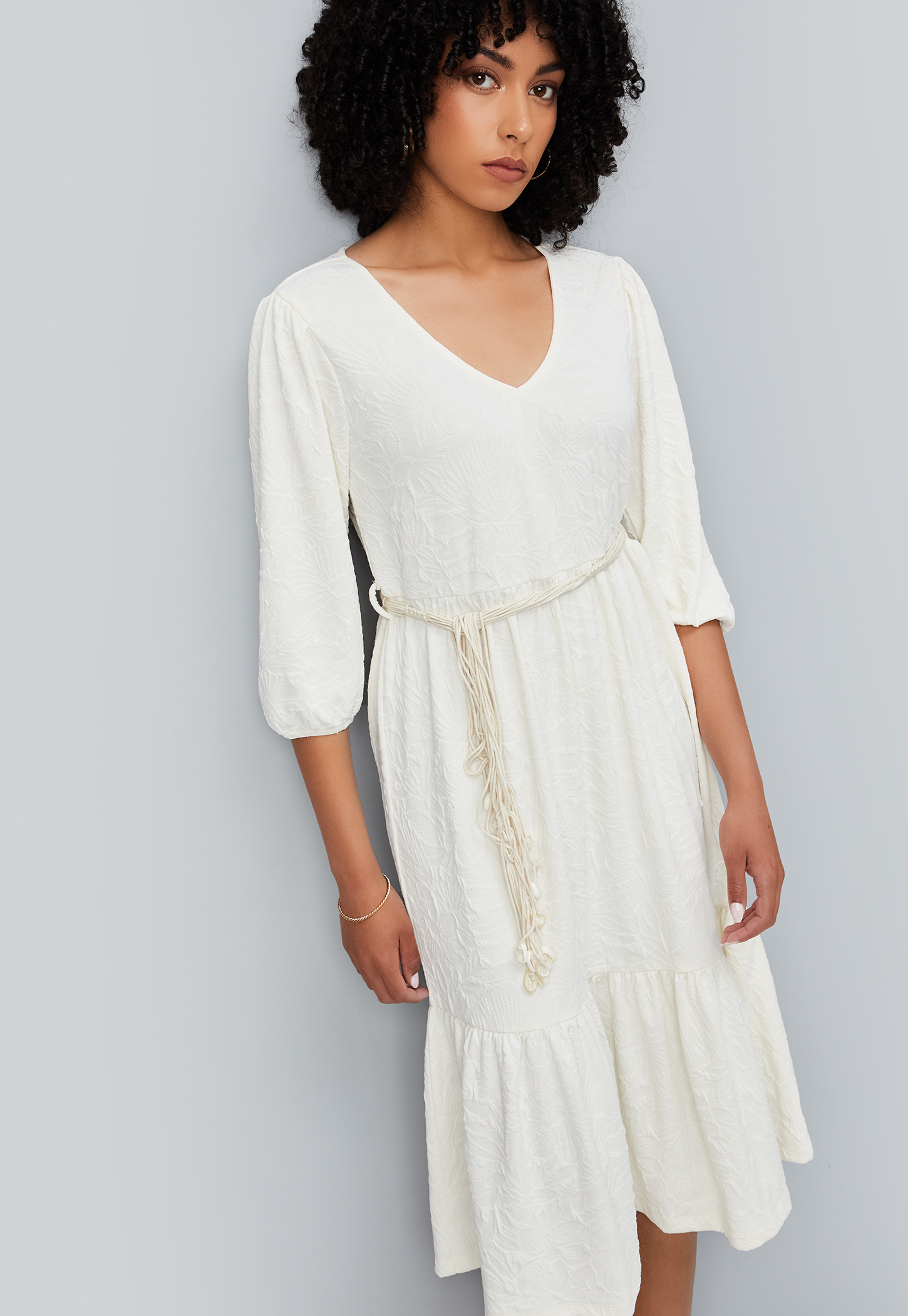 Women Floral Textured Midi Dress-picture-56