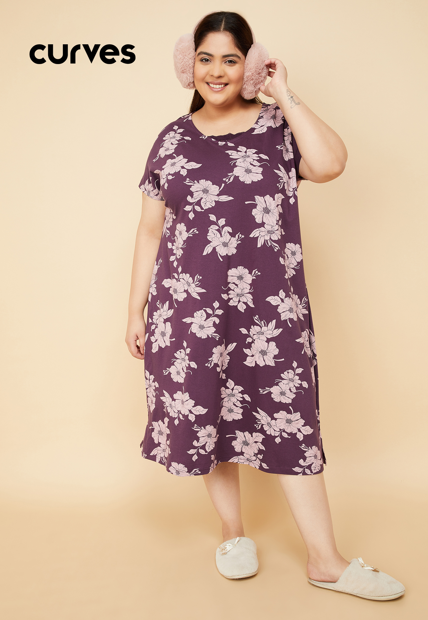 Women Floral Print Nightgown-picture-35