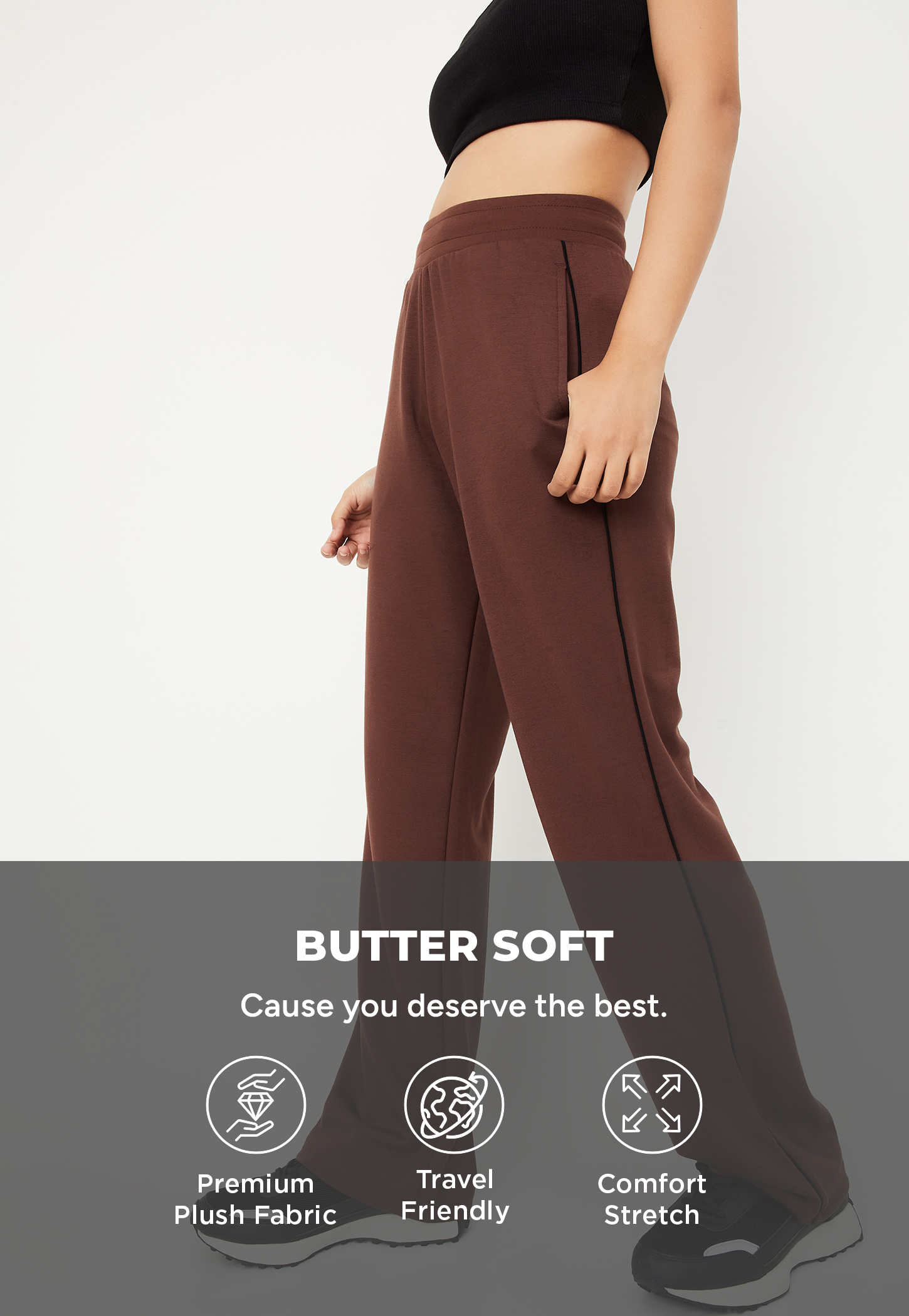Women Side Taped Butter Soft Track Pants-image-1