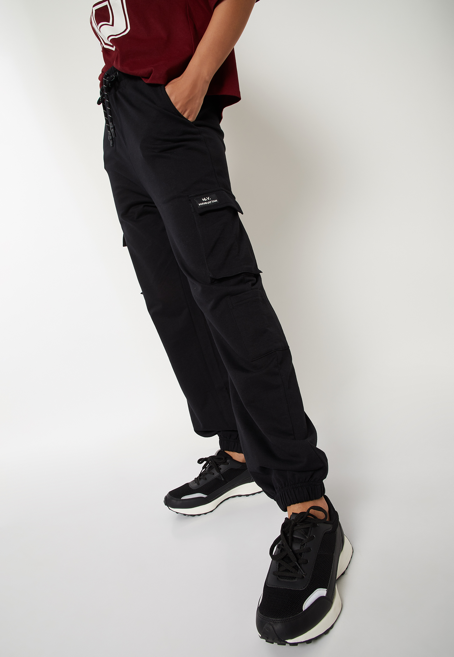 Women Solid Cargo Joggers-picture-25