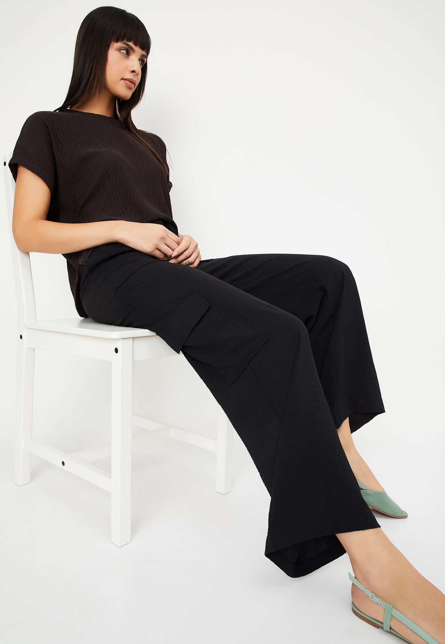 Women Textured Cargos-picture-14