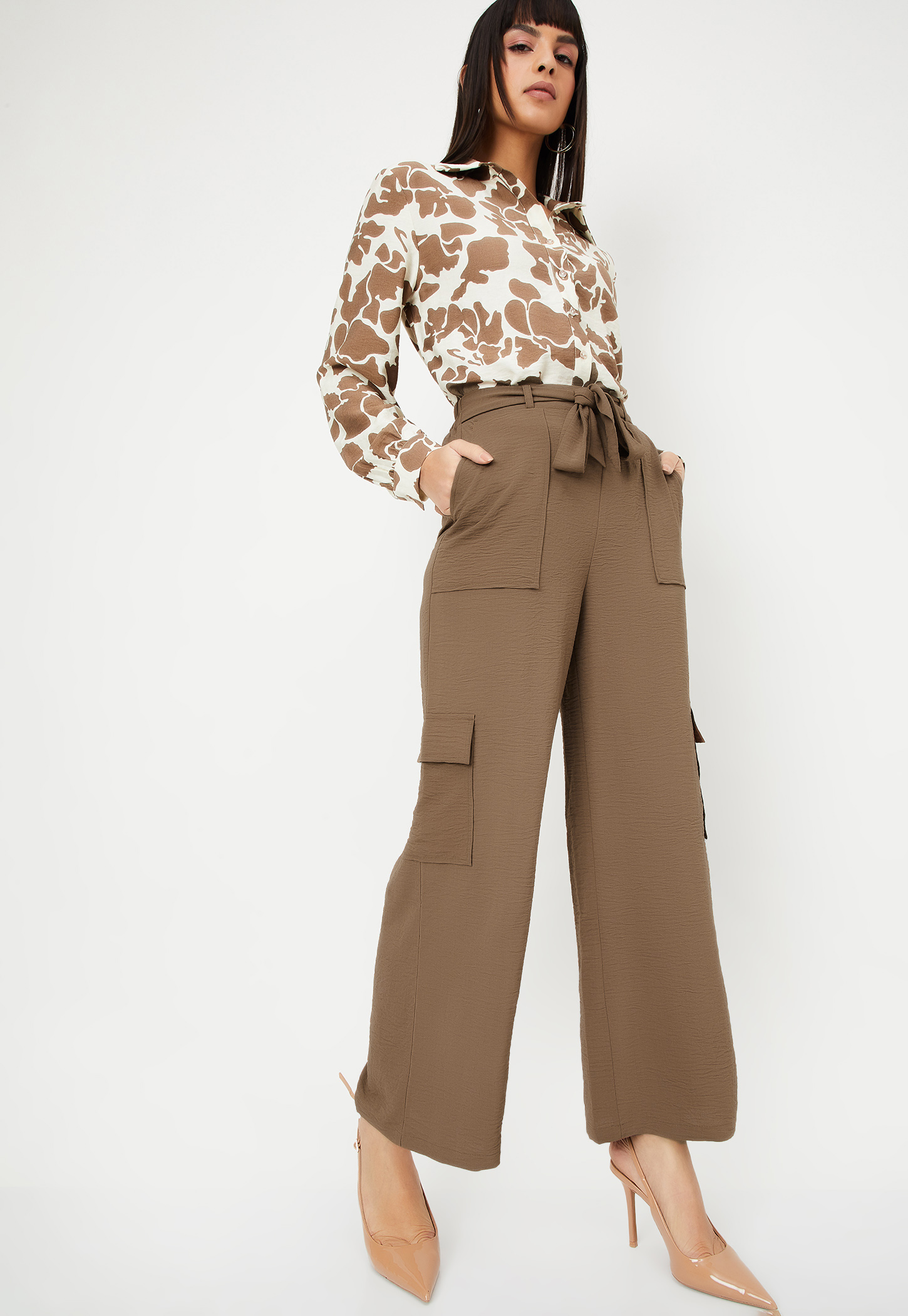 Women Textured Cargos-picture-42