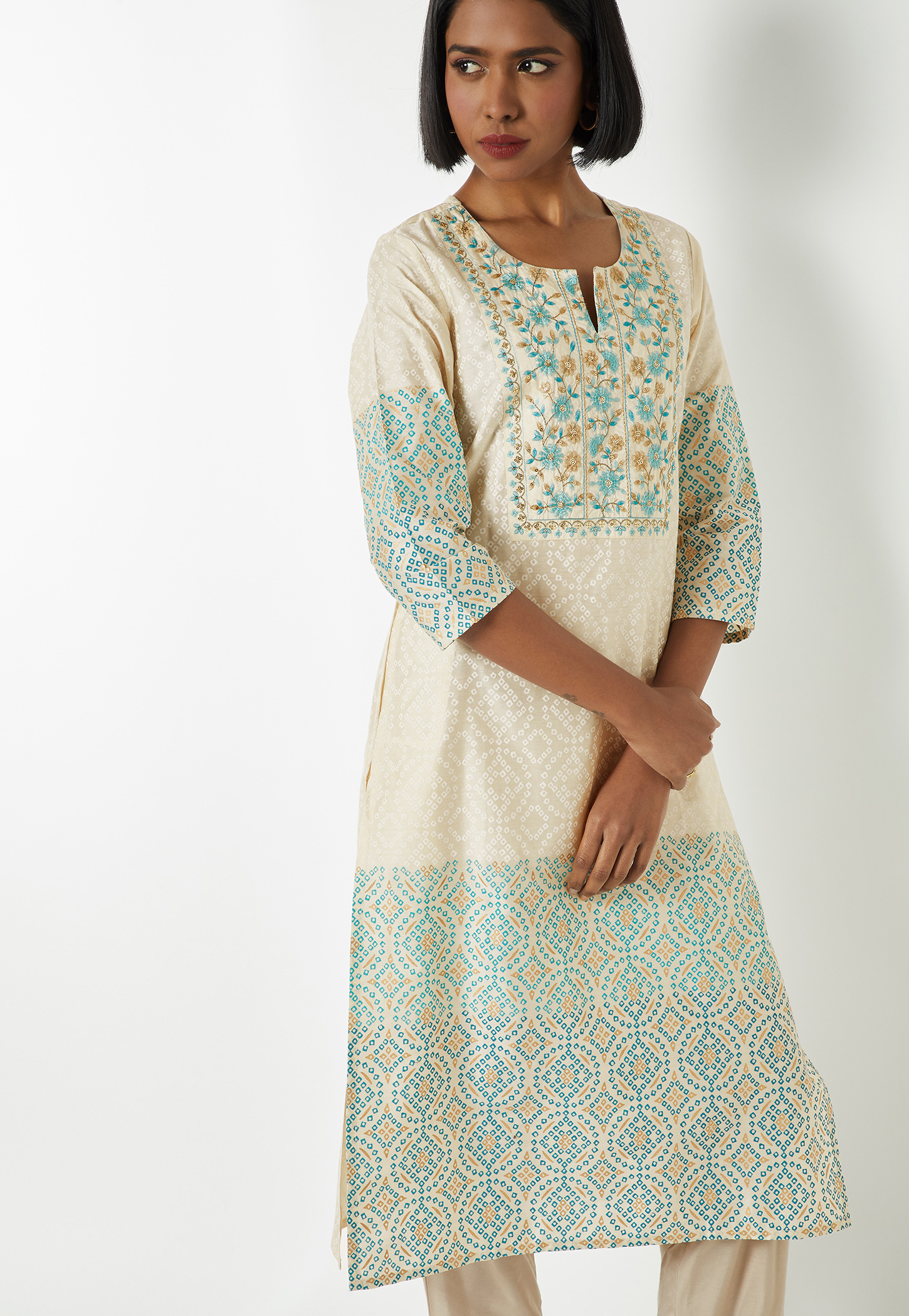 Women Bandhani Print Straight Kurta-picture-19