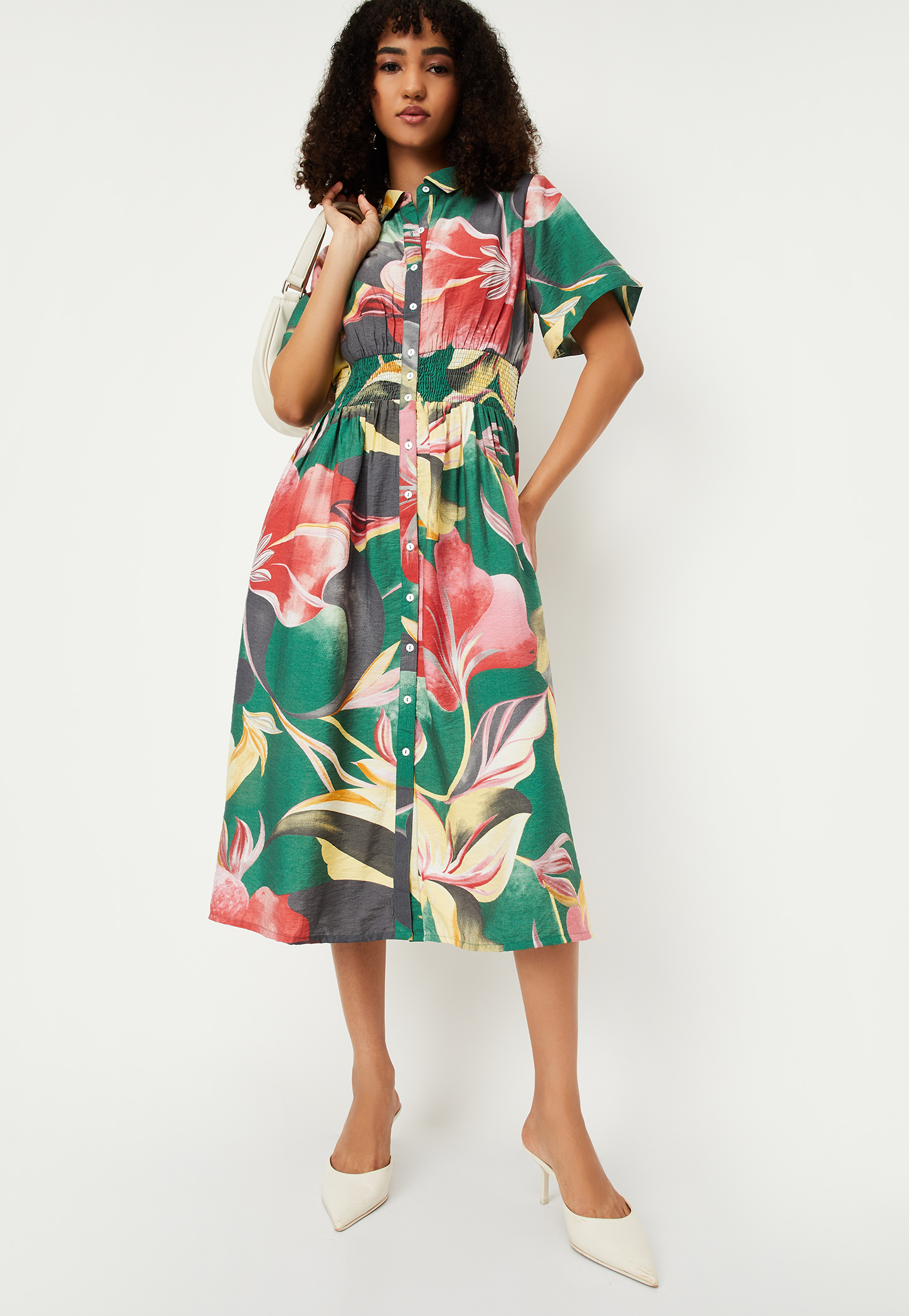 Women Floral Print A-line Dress-picture-48