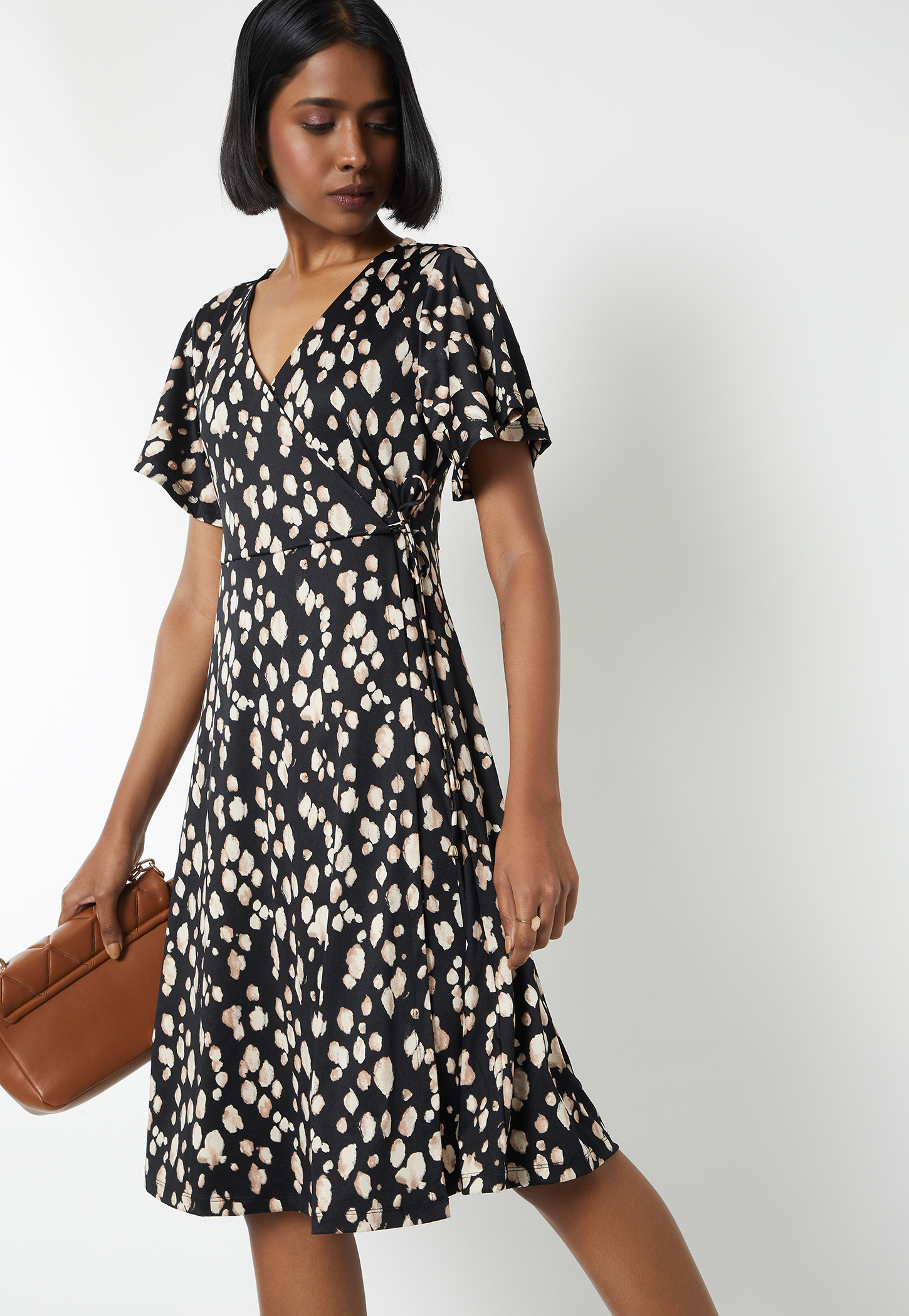 Women Printed Wrap Dress-image-21