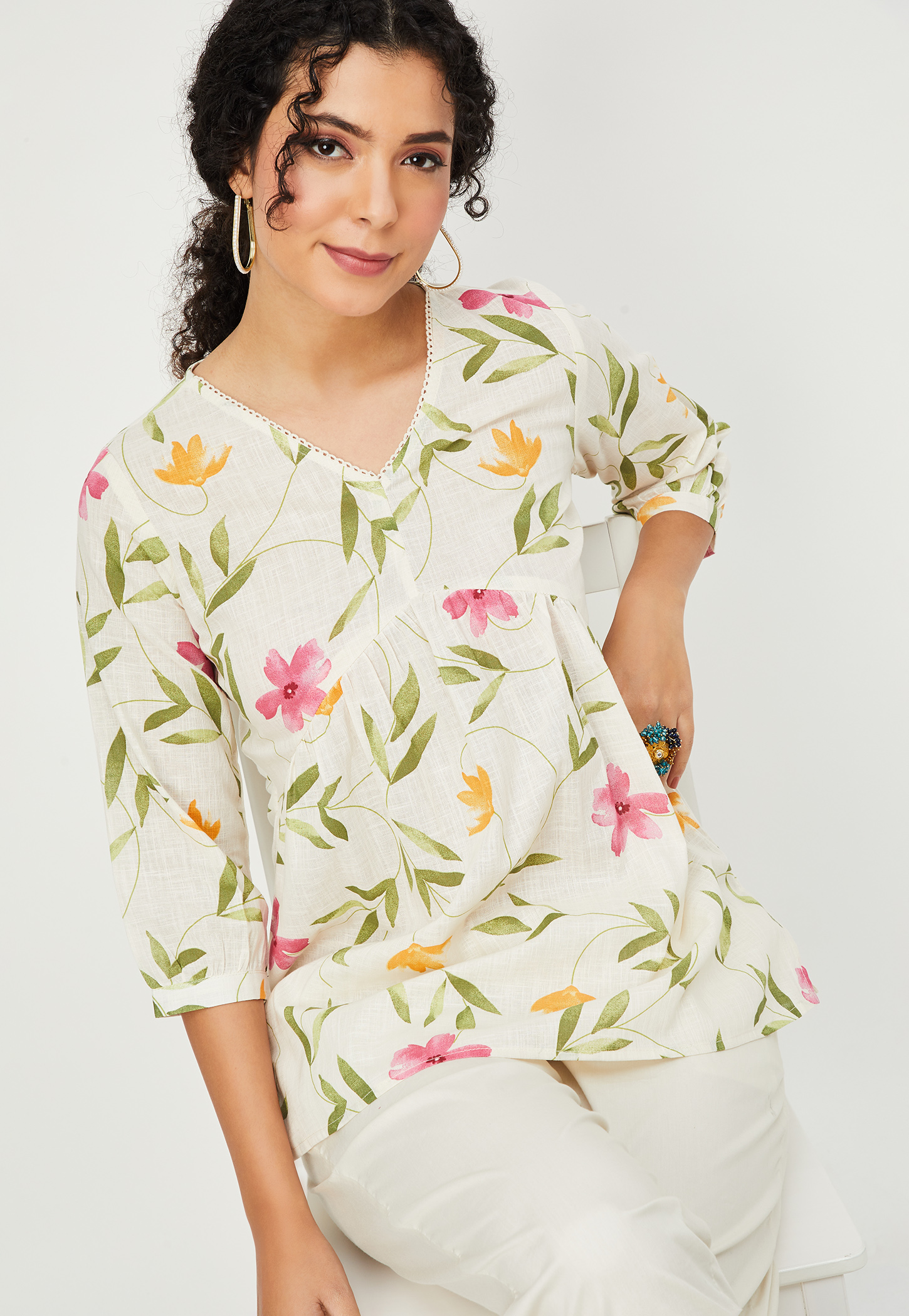 Women Floral Print Tunic-image-38
