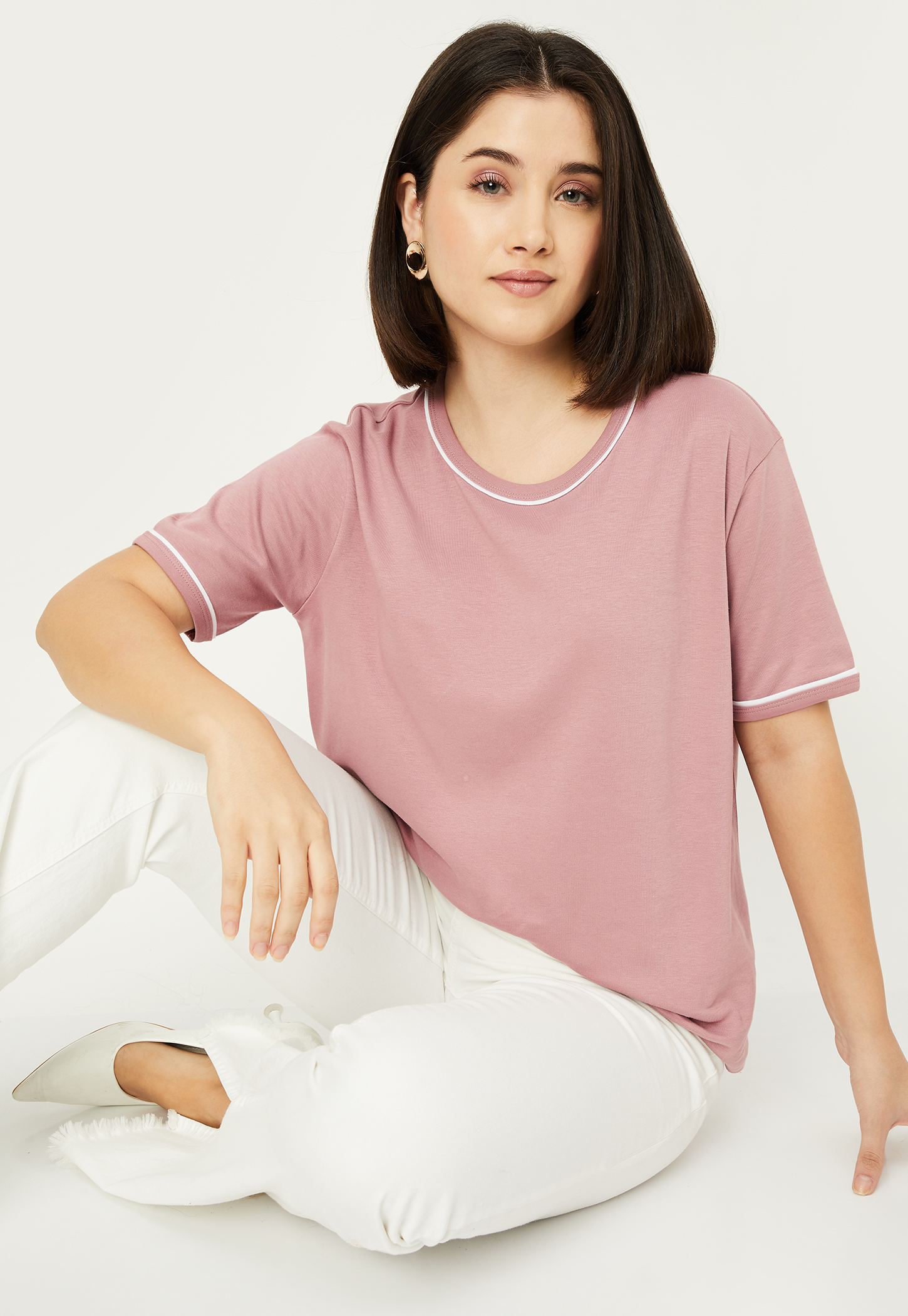Women Solid T-shirt-image-28