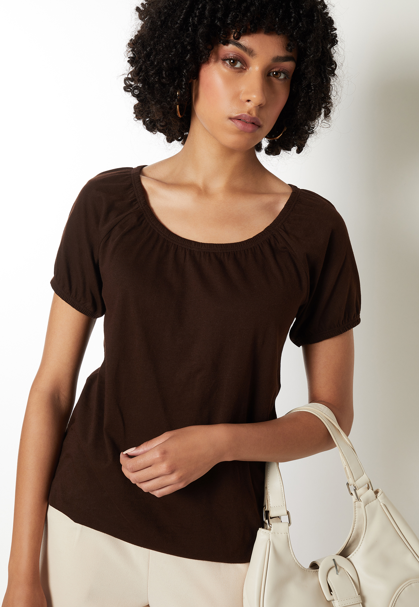 Women Solid Styled Back Top-image-0