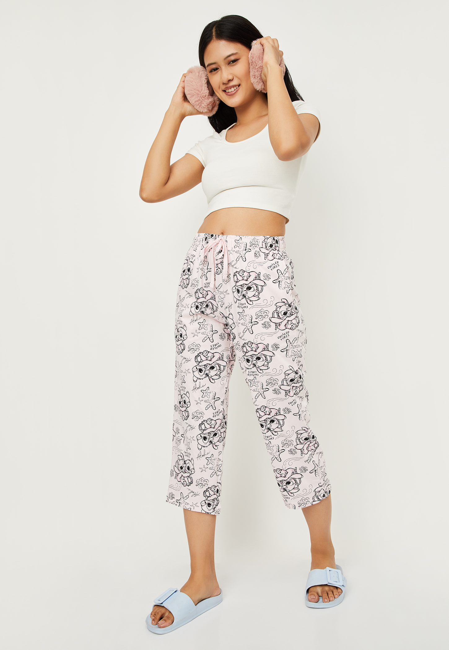 Women Lilo & Stitch Printed Capri-picture-38