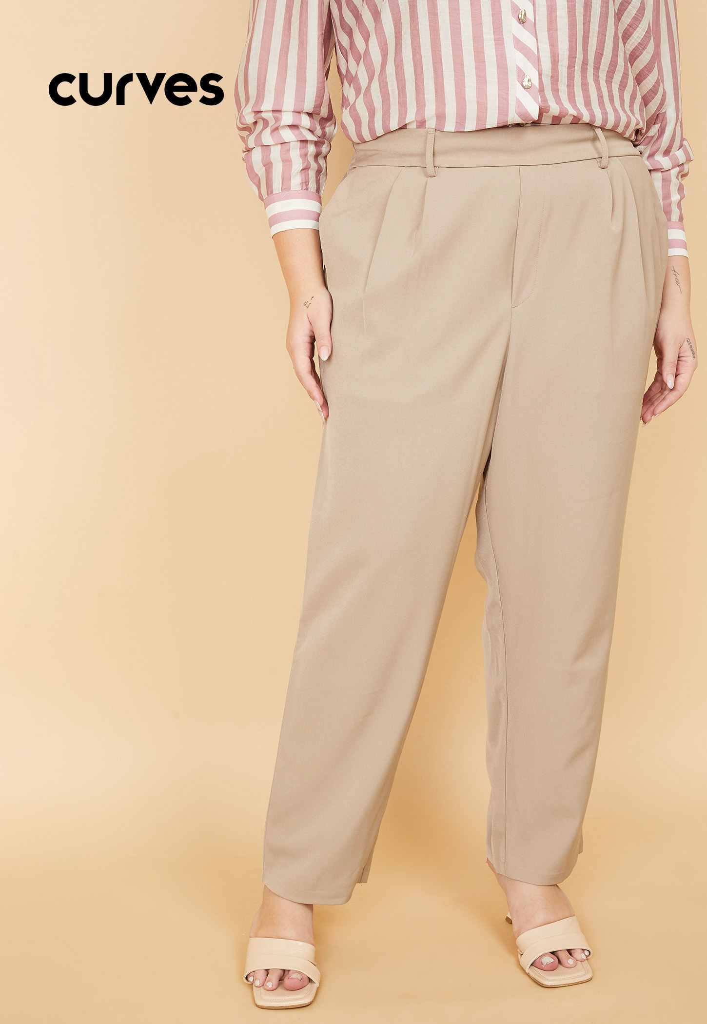 Women Textured Straight Fit Trousers-picture-25