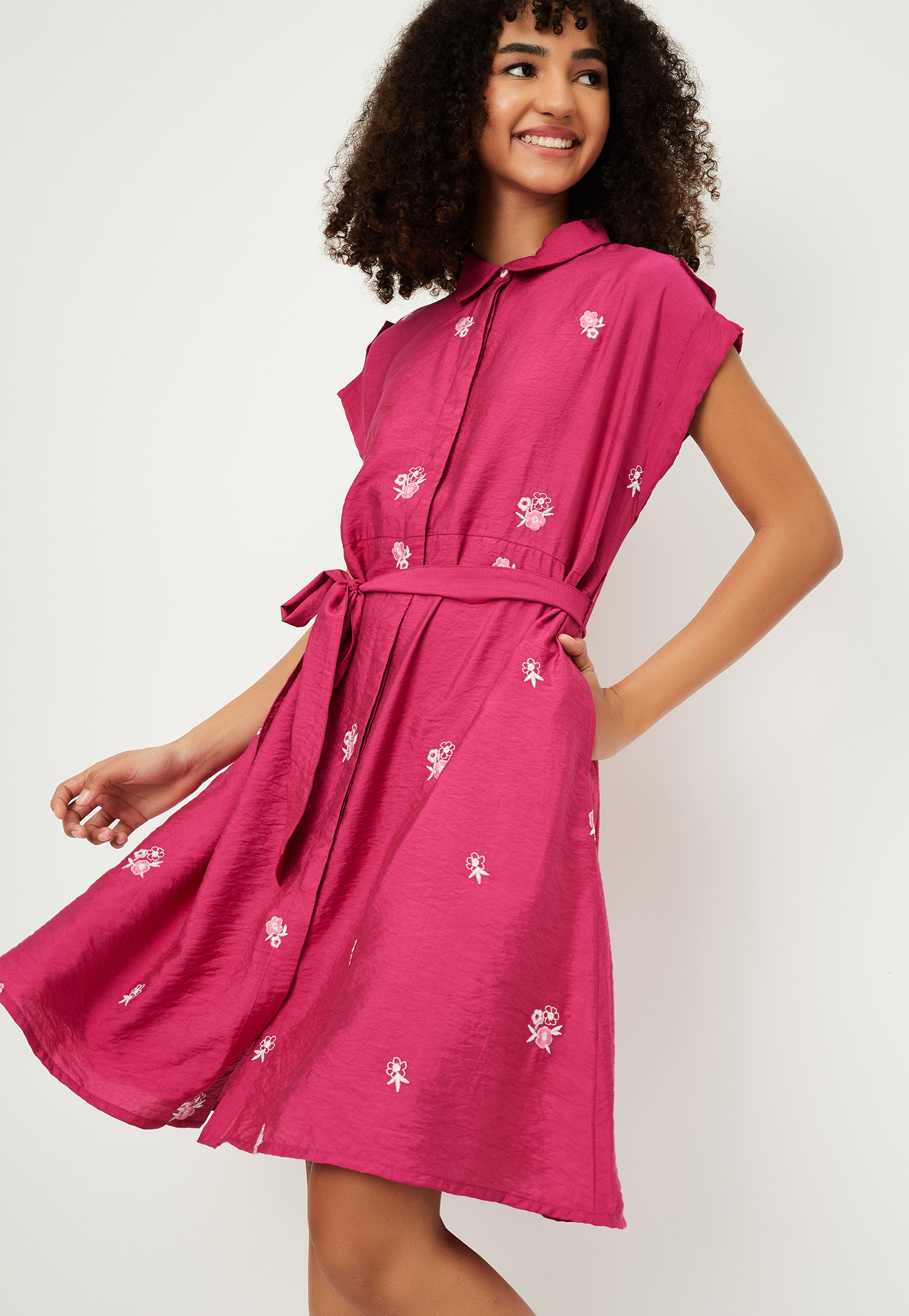Women Floral Embroidered A-line Dress-image-1
