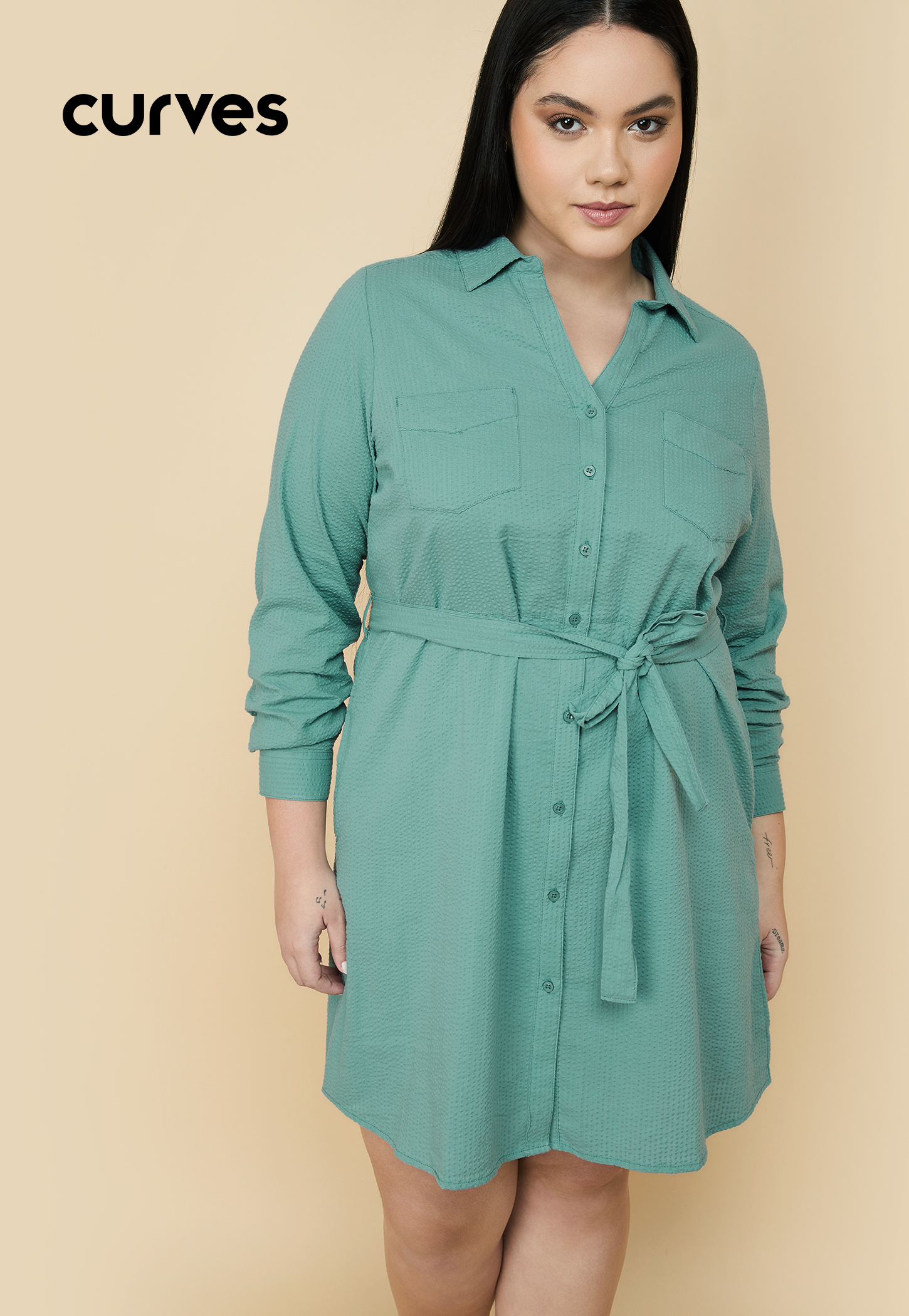 Women Textured Shirt Dress-picture-46