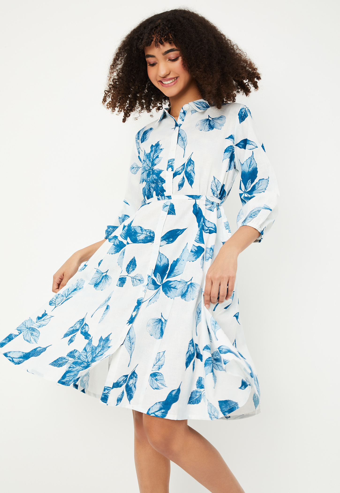 Women Printed Shirt Dress-picture-10