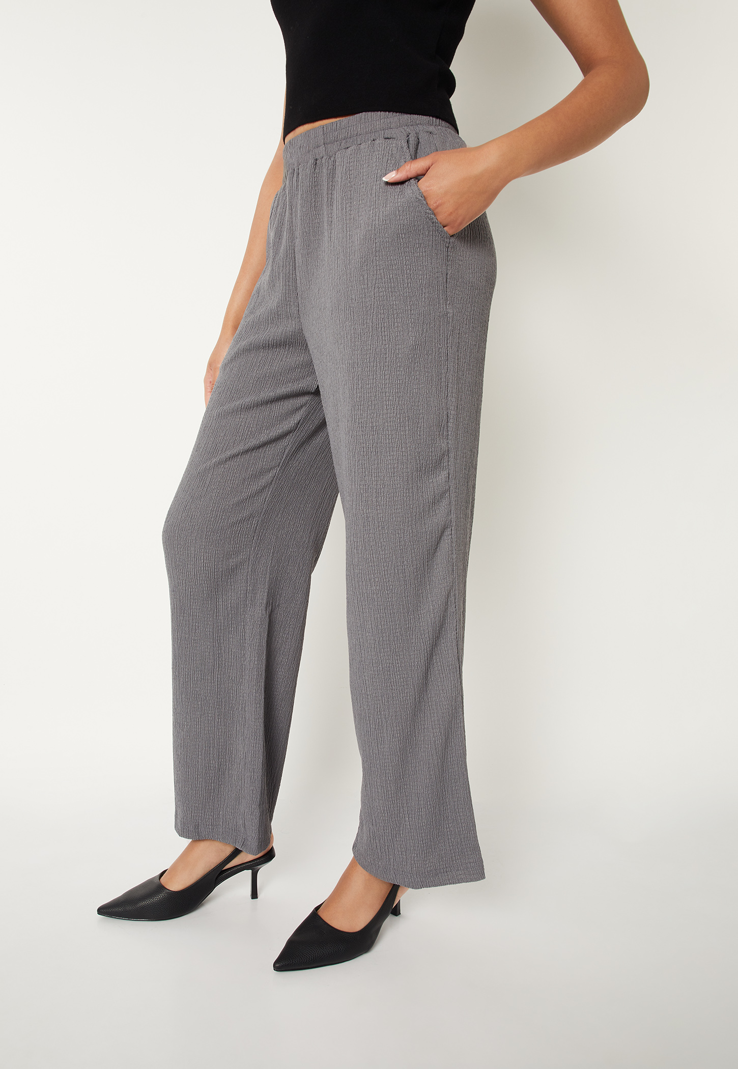 Women Textured Comfort Fit Trousers-picture-48