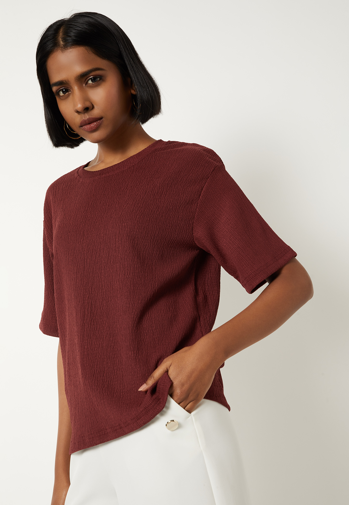 Women Textured T-shirt-picture-48