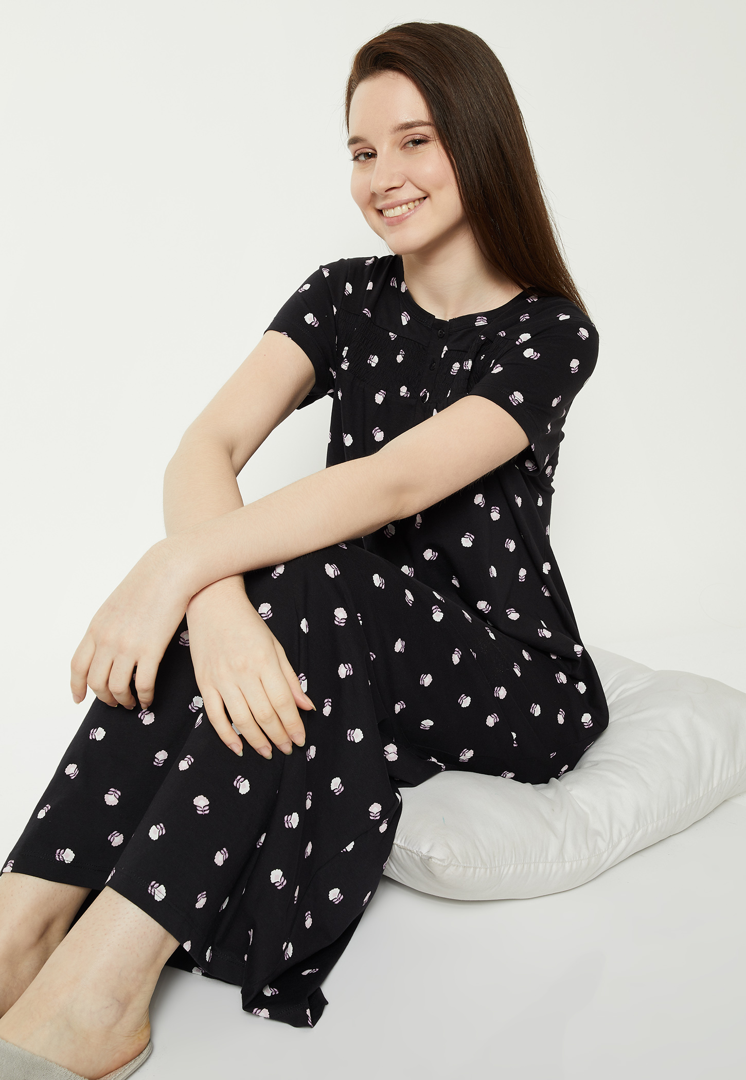 Women Floral Print Nightgown-picture-27