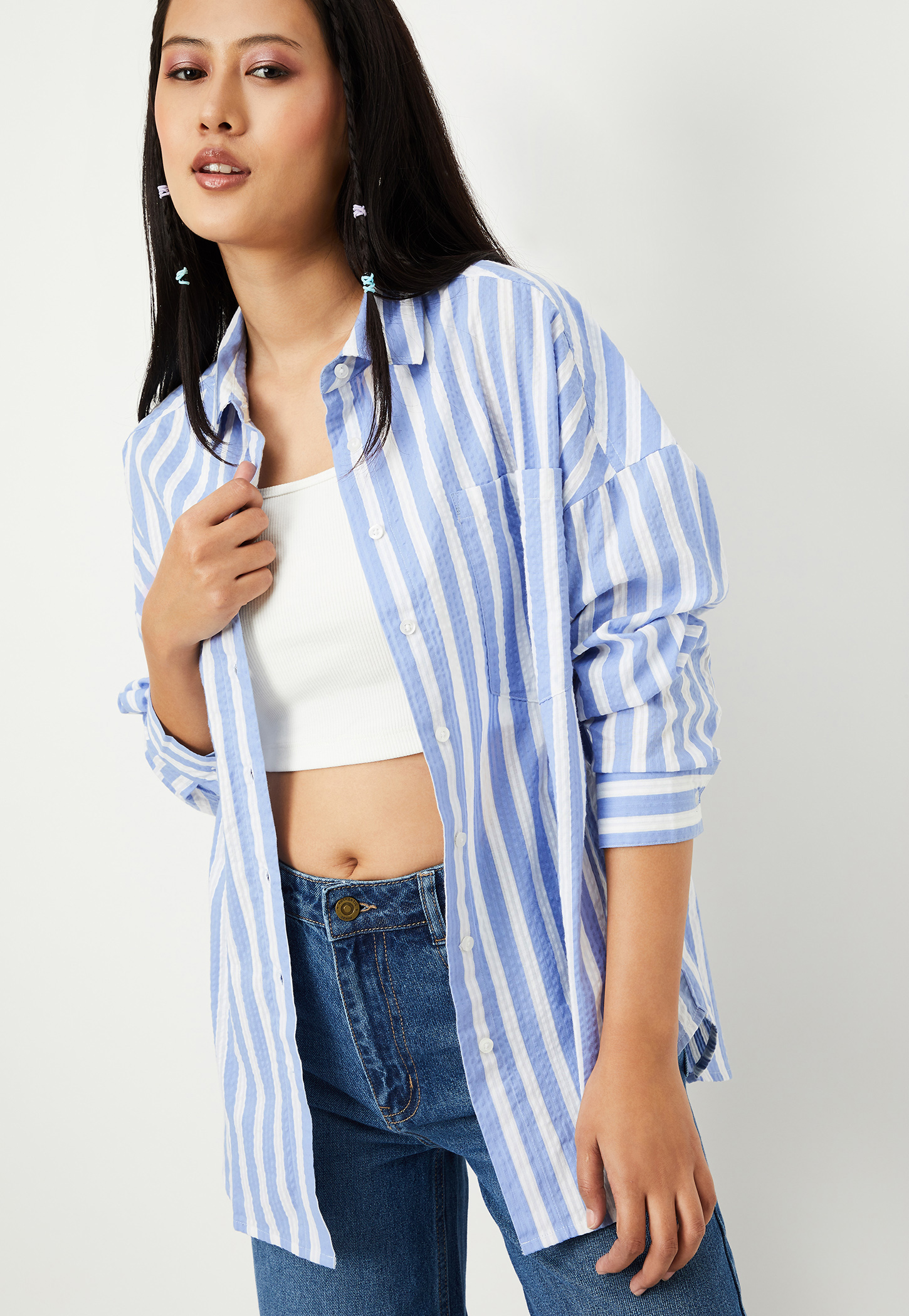 Women Striped Oversized Shirt-picture-49
