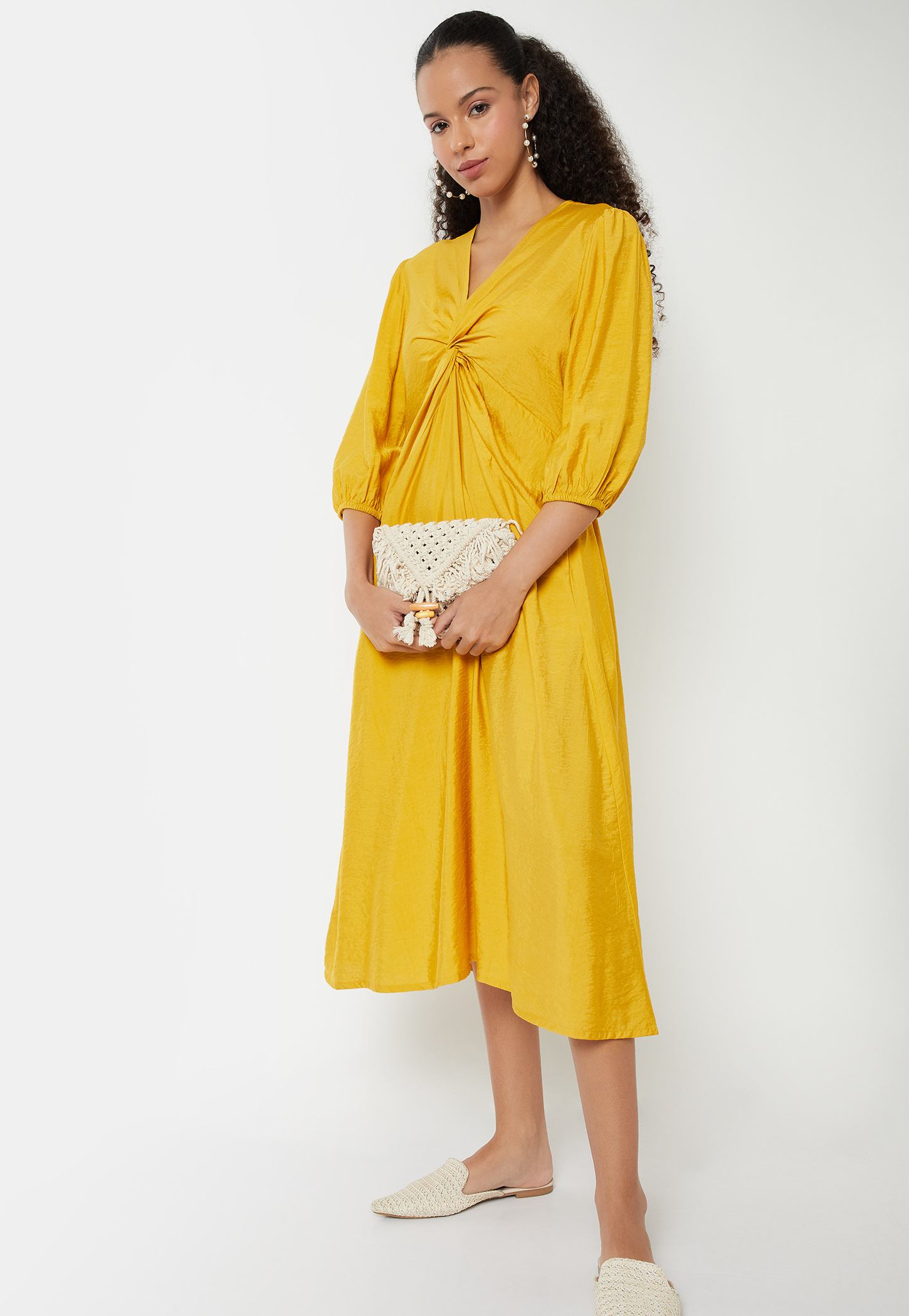 Women Textured A-line Midi Dress-picture-26