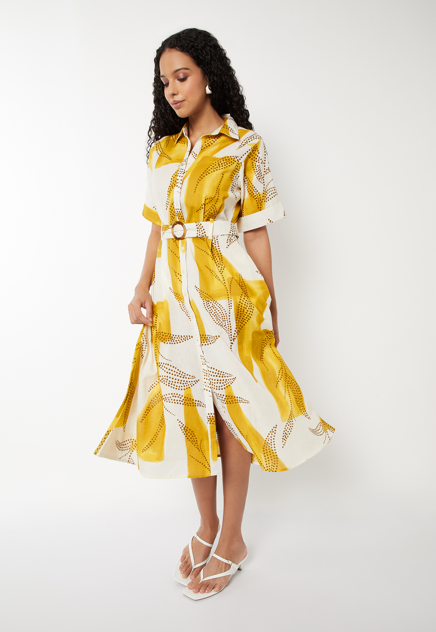 Women Printed A-line Shirt Dress-picture-28