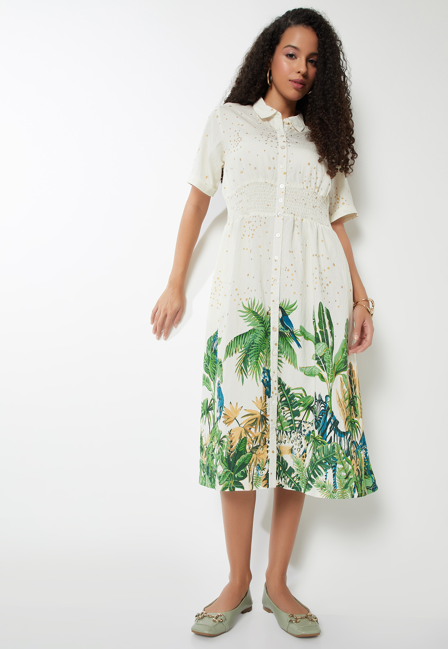 Women Printed A-line Midi Dress-picture-23