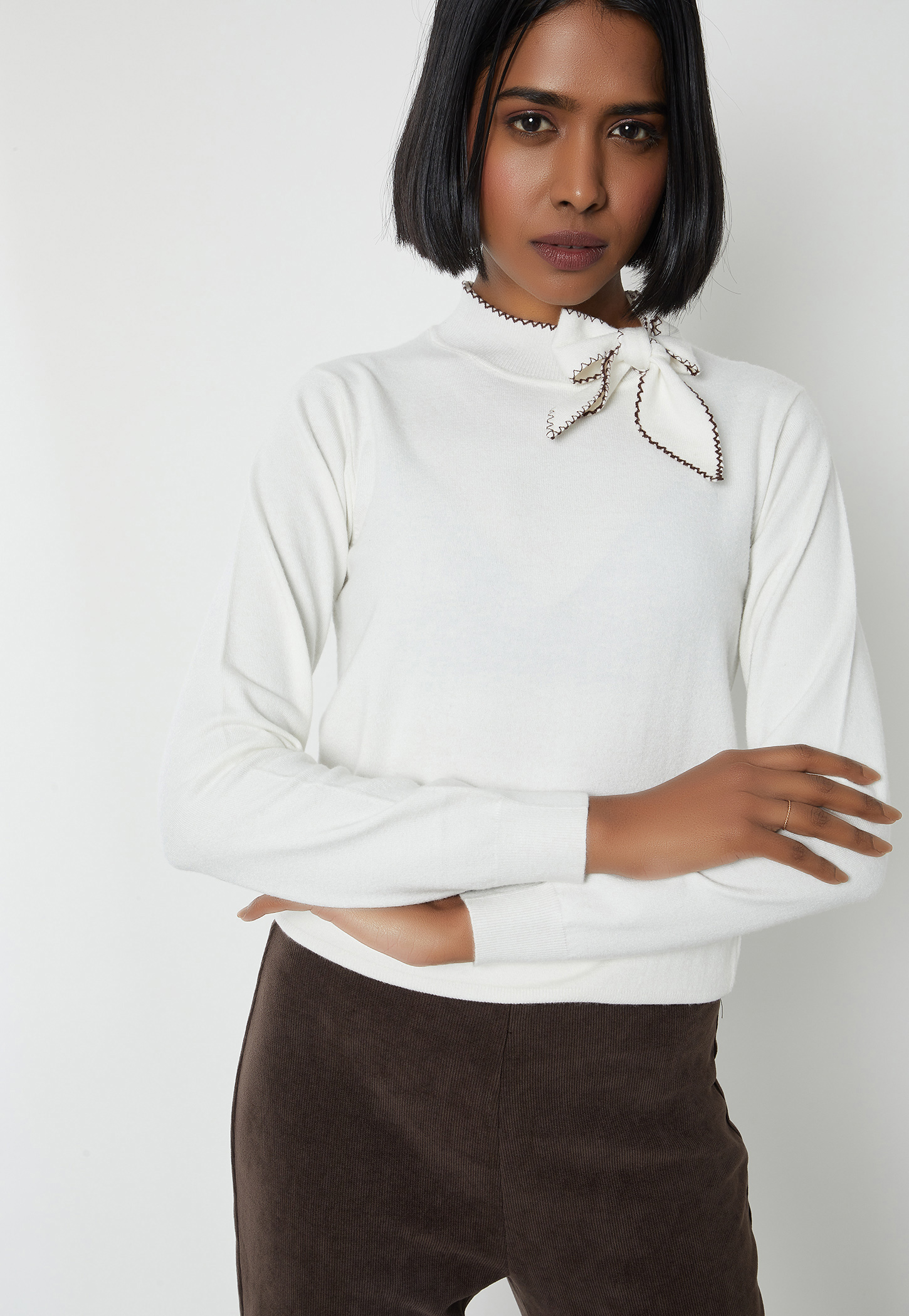 Women Solid Top with Tie Up Detail-picture-19