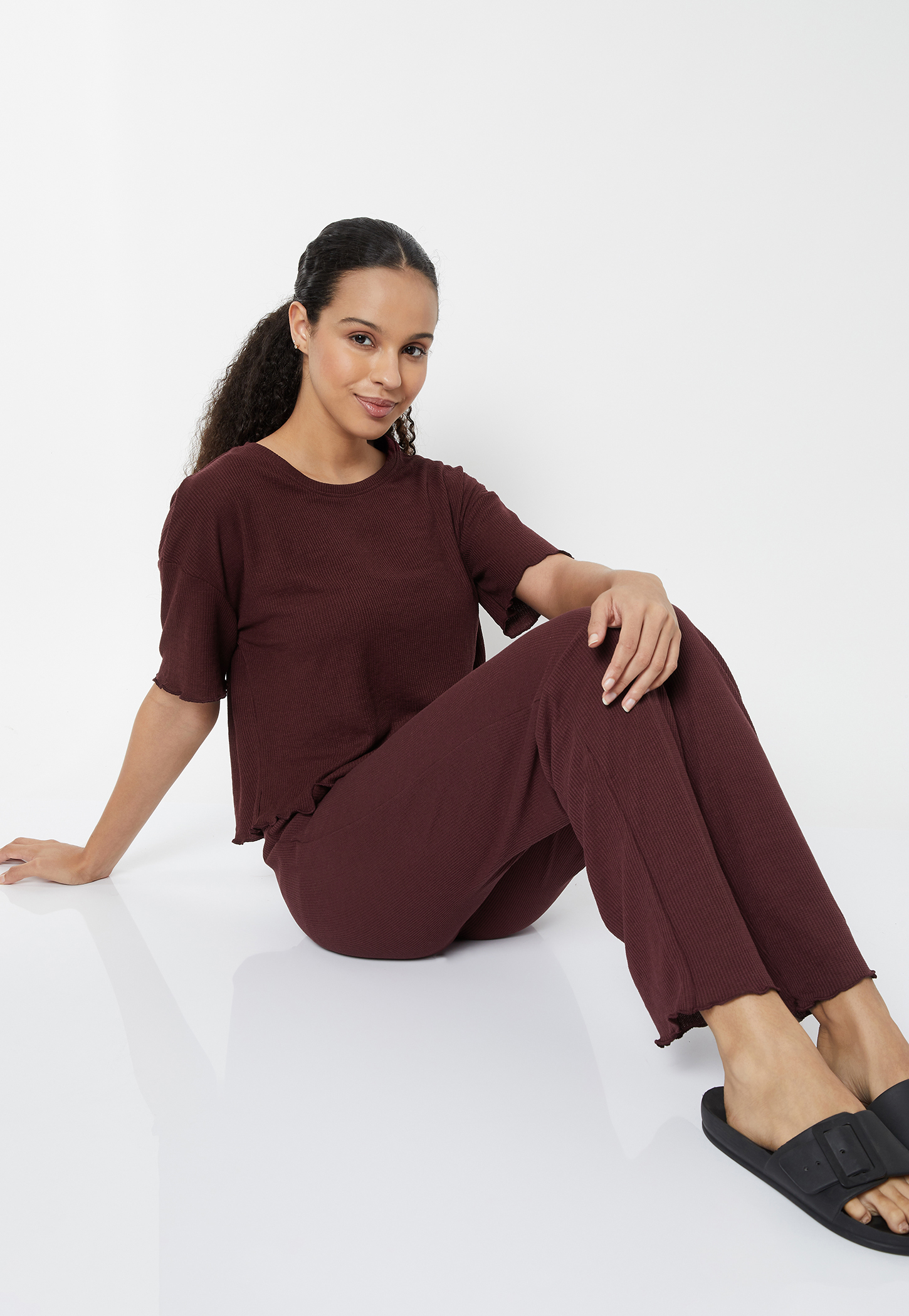 Women Solid PJ Set-picture-41