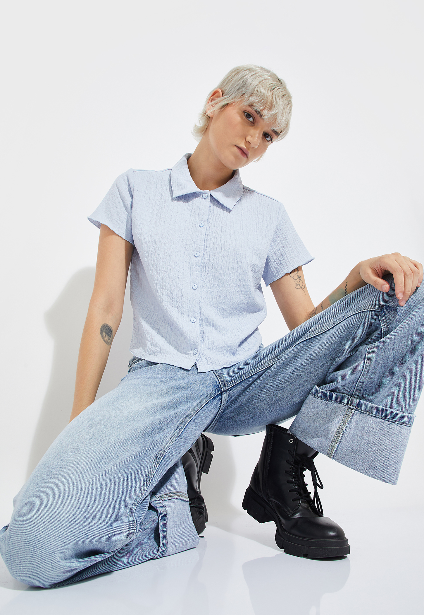 ALAYA F x URB_N Women Textured Shirt-picture-55