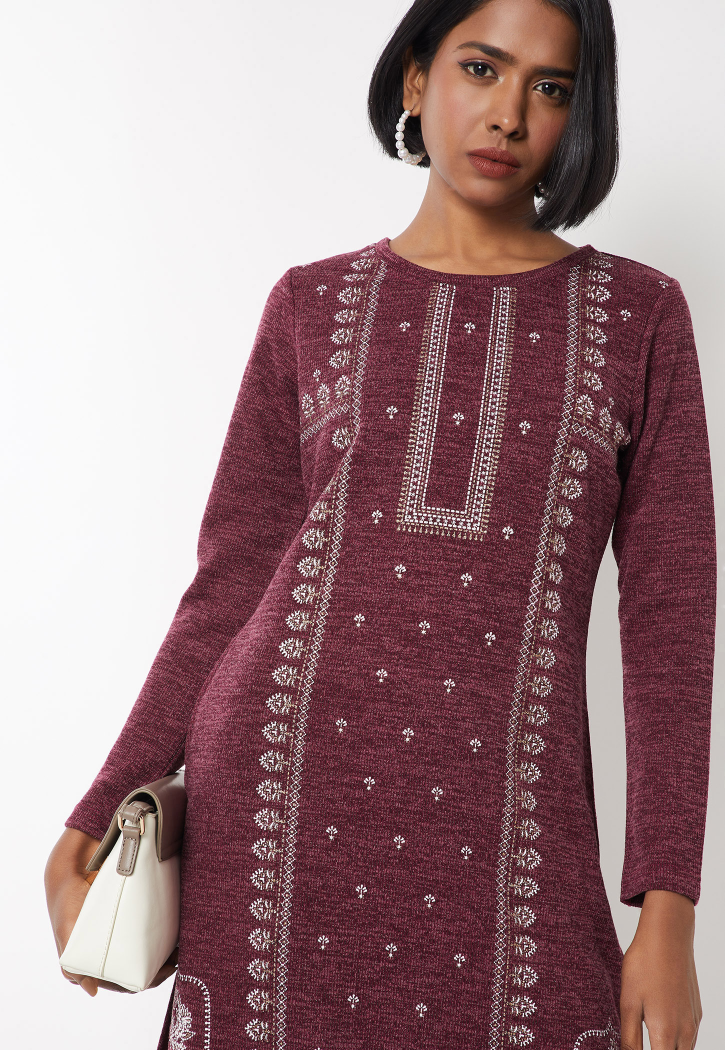 Women Knit Straight Winter Kurta-image-13
